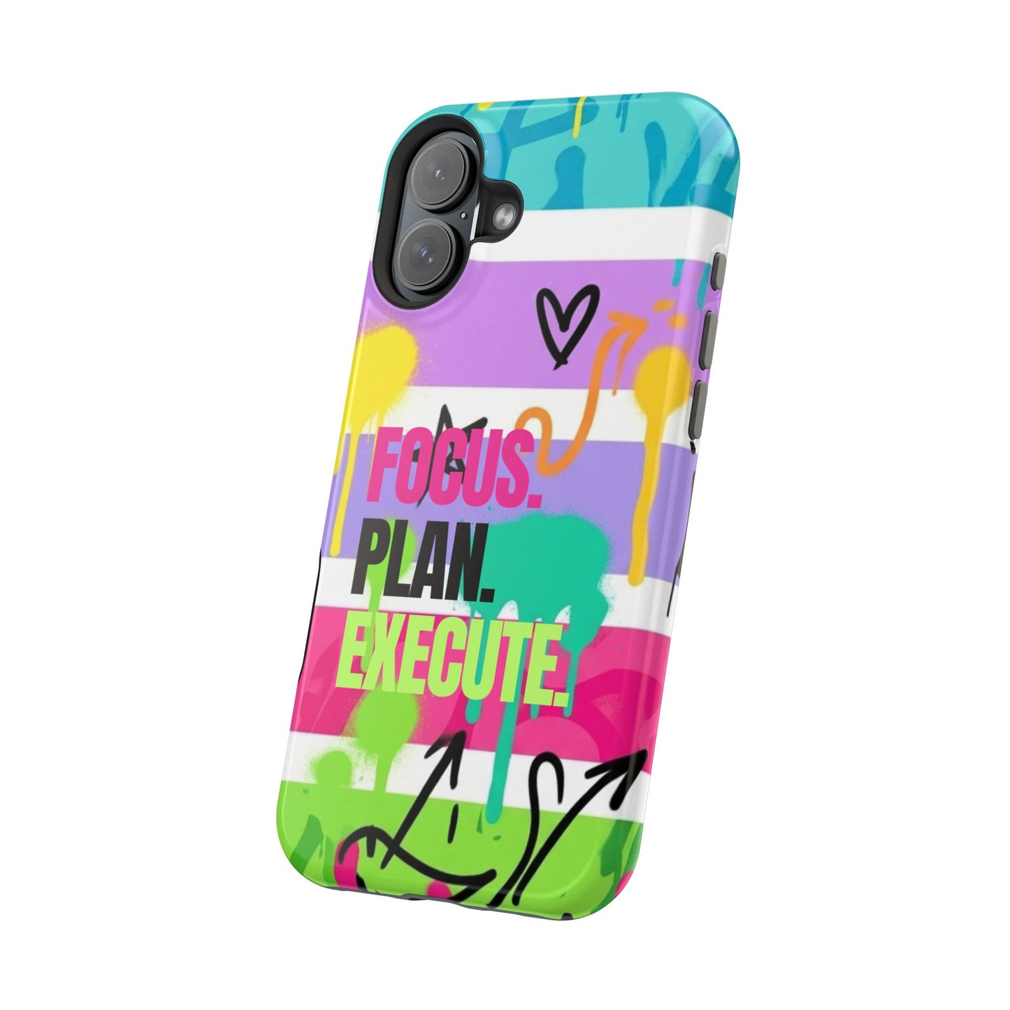 Focus. Plan. Execute. Motivational Phone Case — Magnetic Impact-Resistant