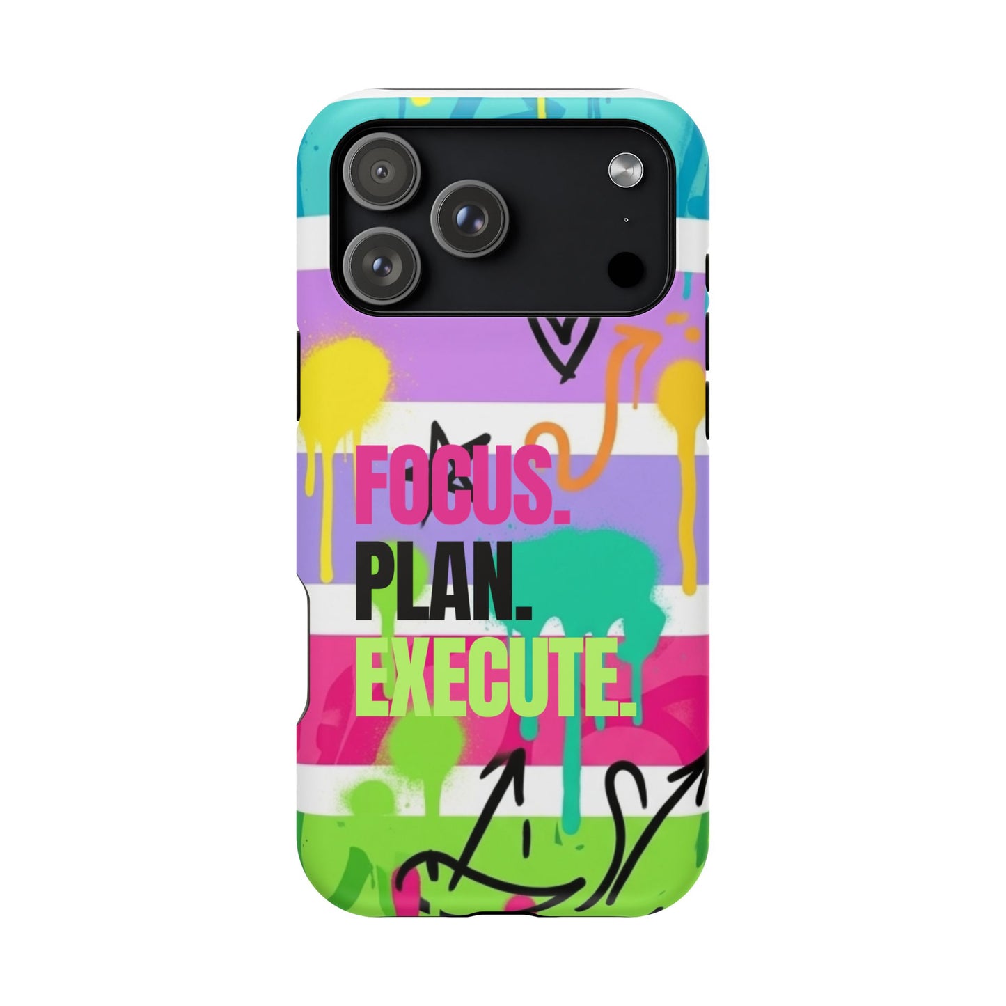 Focus. Plan. Execute. Motivational Phone Case — Magnetic Impact-Resistant