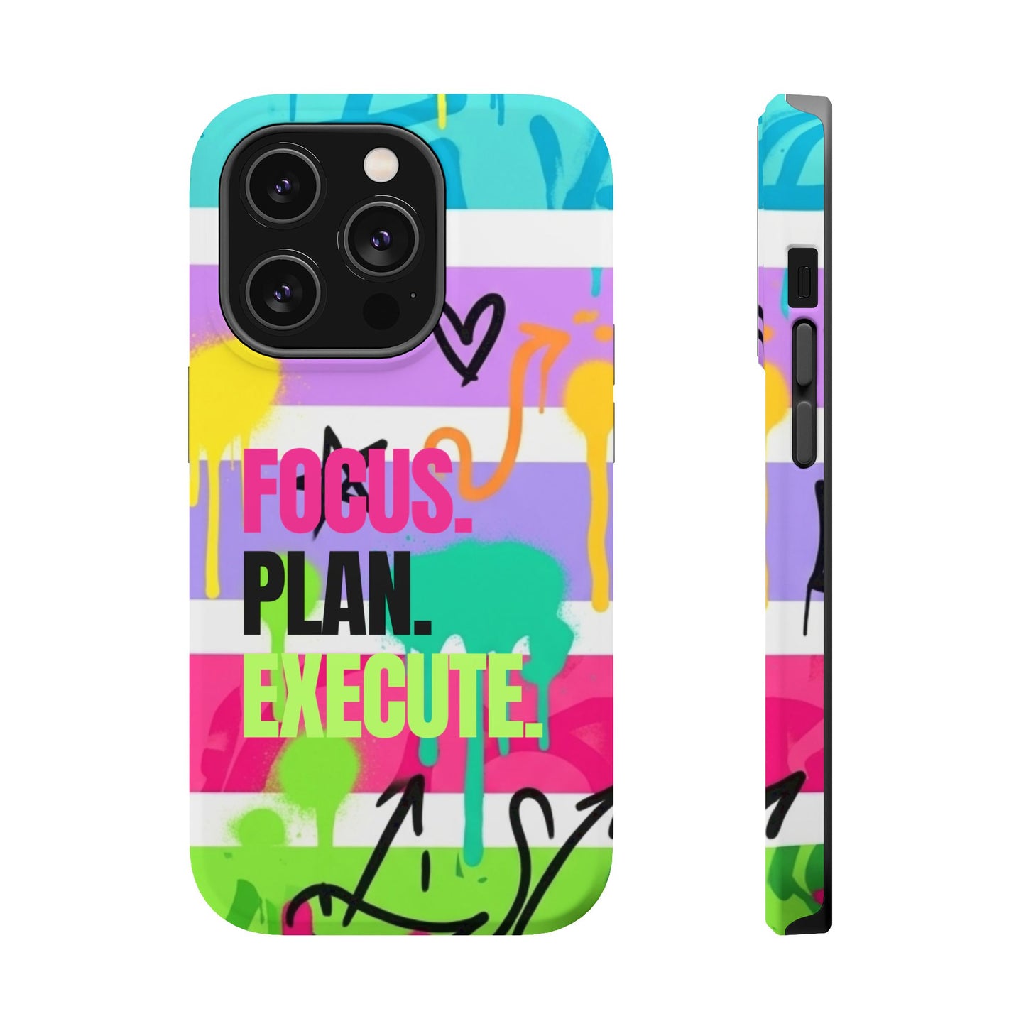 Focus. Plan. Execute. Motivational Phone Case — Magnetic Impact-Resistant