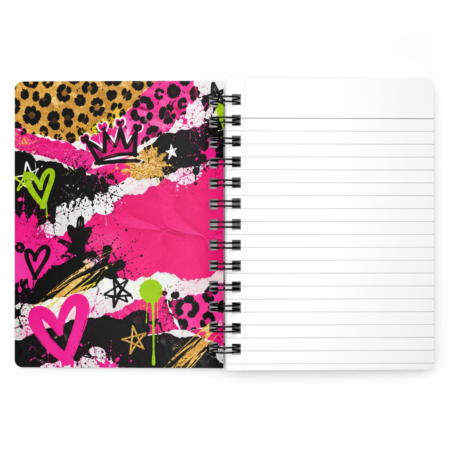Get Up Sis! Spiral Journal — Motivational Afrocentric Notebook with Bold Neon Graffiti Design