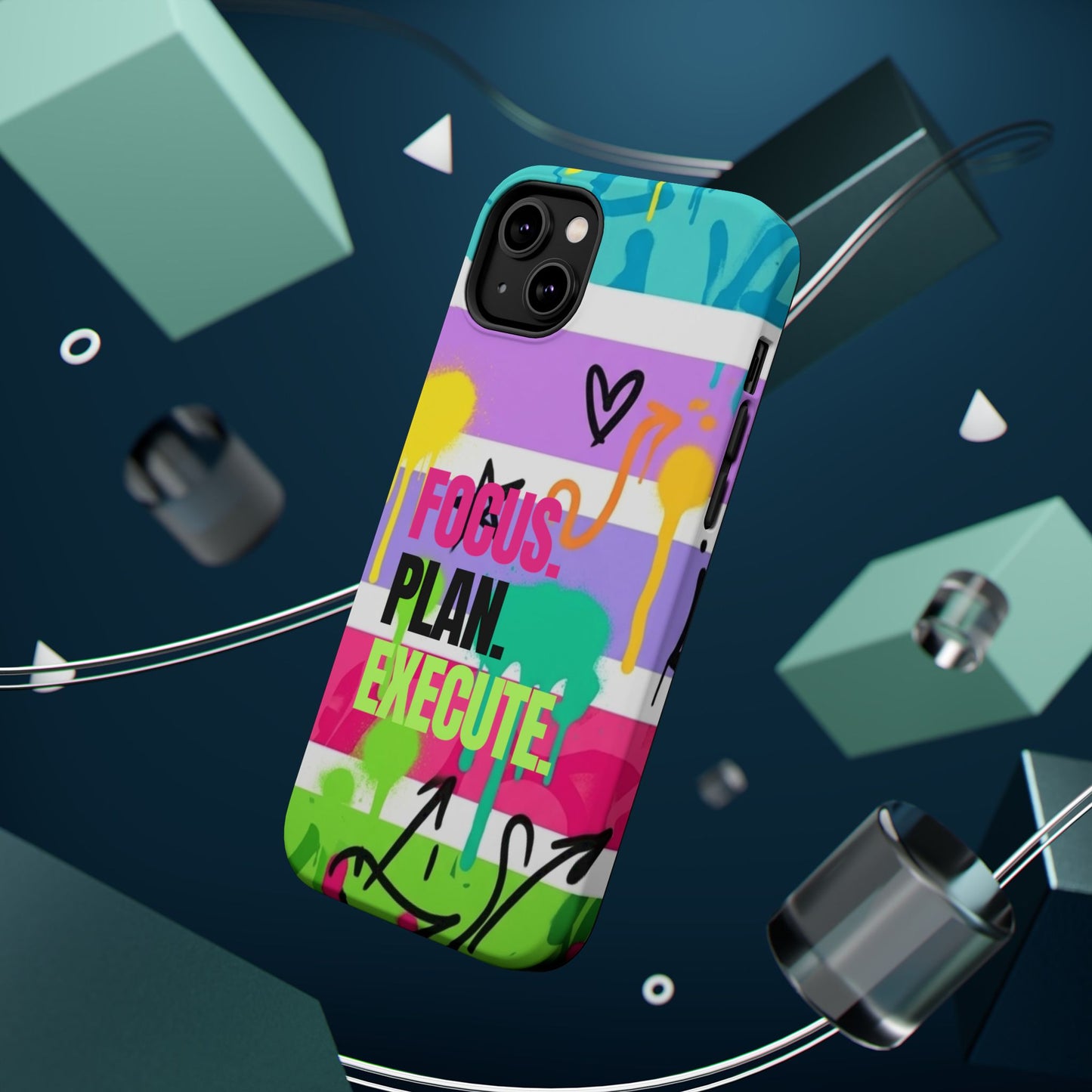 Focus. Plan. Execute. Motivational Phone Case — Magnetic Impact-Resistant
