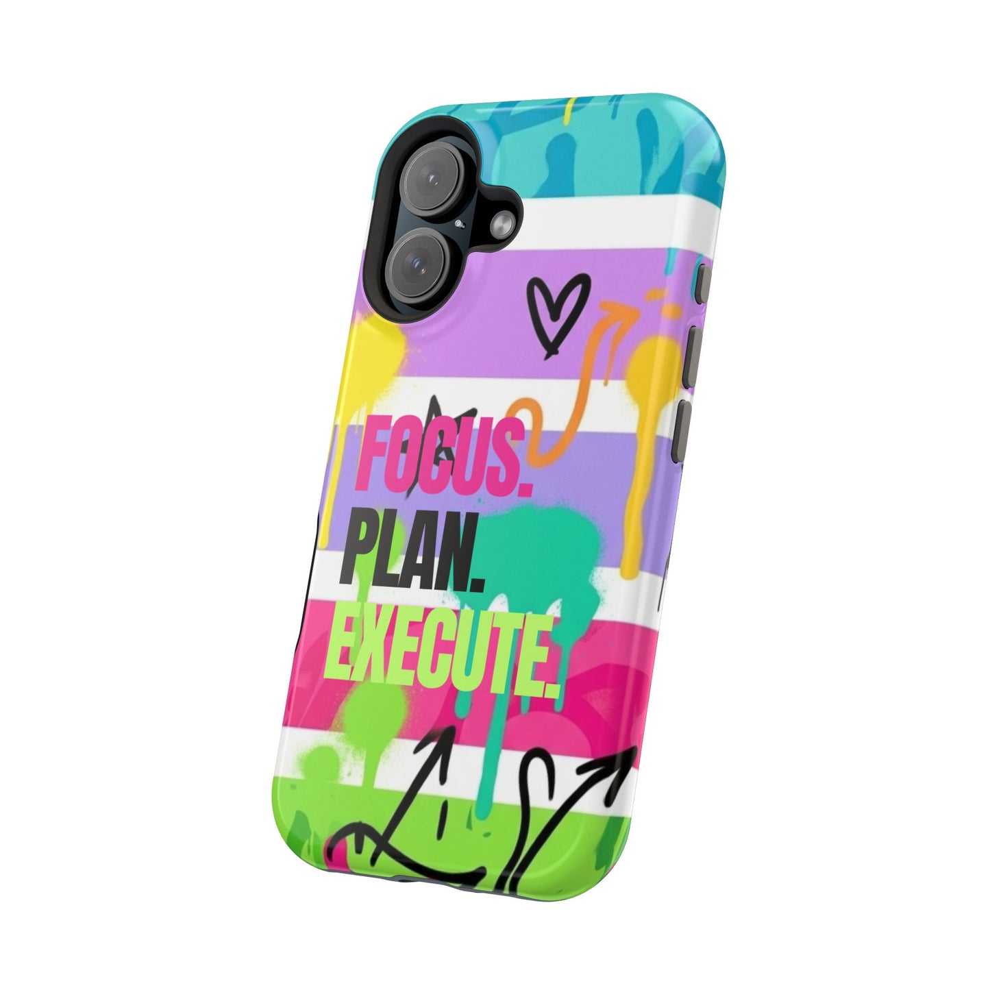 Focus. Plan. Execute. Motivational Phone Case — Magnetic Impact-Resistant