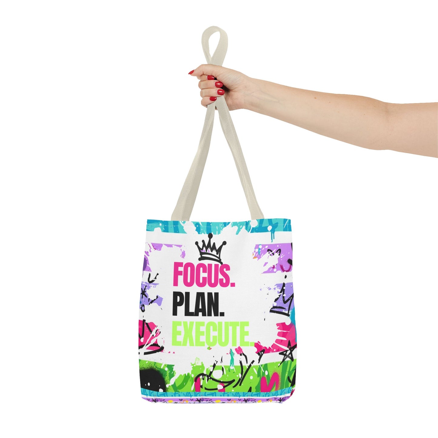 Focus. Plan. Execute. Motivational Tote Bag