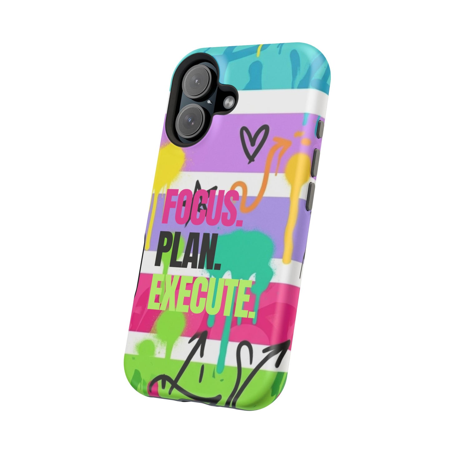 Focus. Plan. Execute. Motivational Phone Case — Magnetic Impact-Resistant