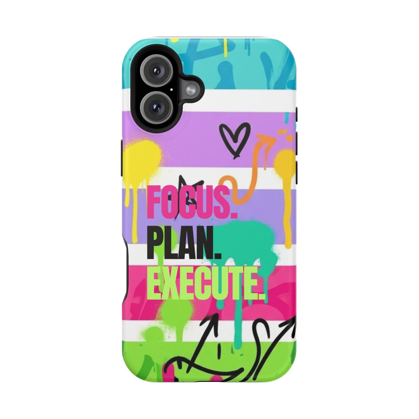 Focus. Plan. Execute. Motivational Phone Case — Magnetic Impact-Resistant