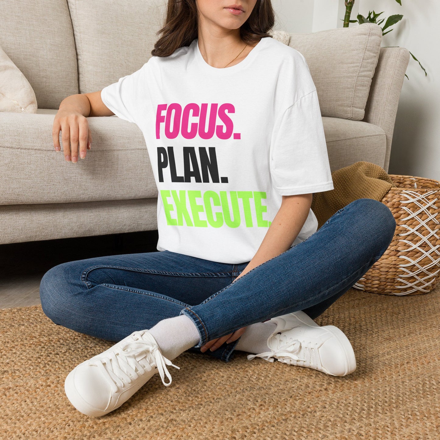 FOCUS. PLAN. EXECUTE. T-Shirt — Motivational Graphic Tee for Productivity & Goal Setting