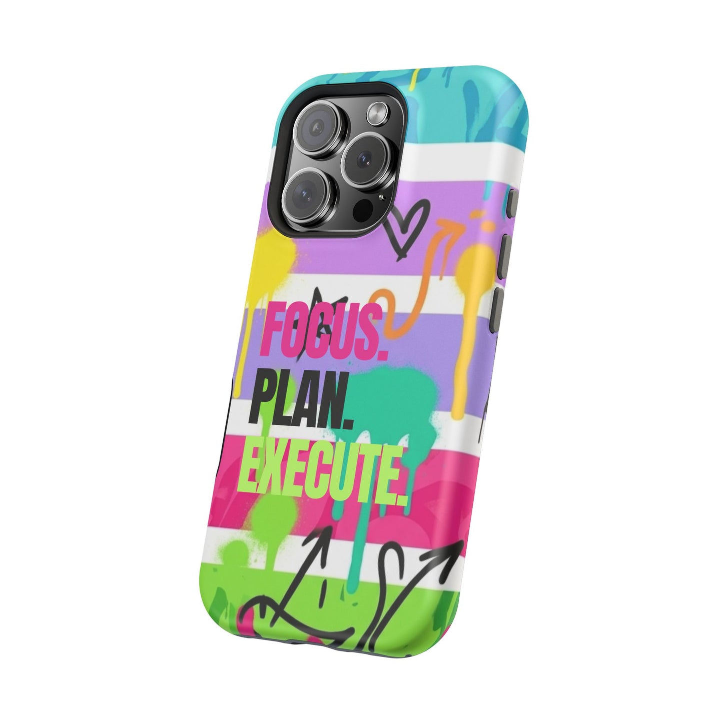 Focus. Plan. Execute. Motivational Phone Case — Magnetic Impact-Resistant