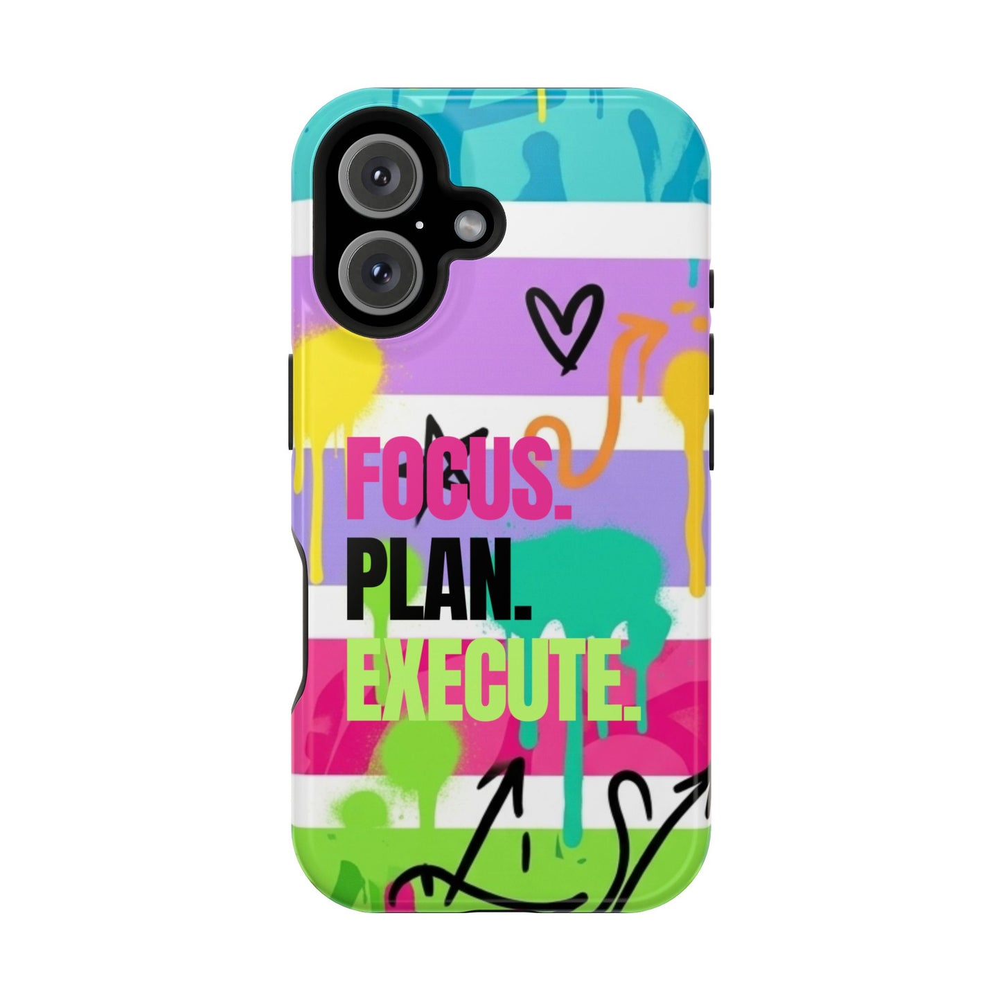 Focus. Plan. Execute. Motivational Phone Case — Magnetic Impact-Resistant