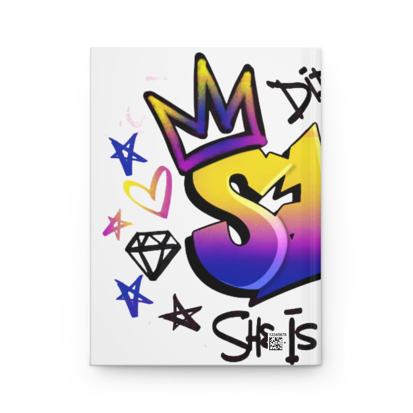 Graffiti “She” Hardcover Journal — Bold Feminine Christian Art Notebook