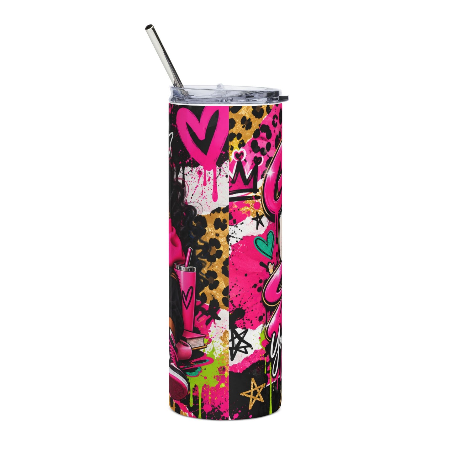 Get Up Sis! 20oz Stainless Tumbler — Motivational Afrocentric Graphic Travel Cup