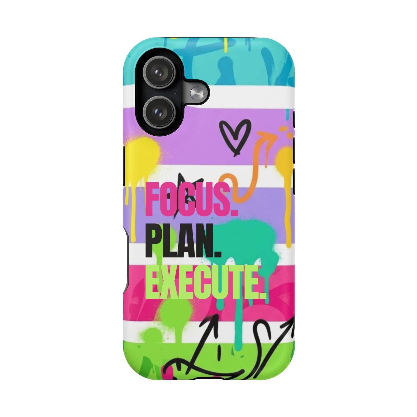 Focus. Plan. Execute. Motivational Phone Case — Magnetic Impact-Resistant