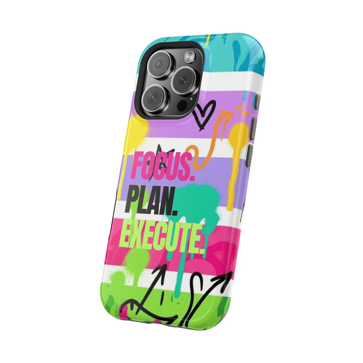 Focus. Plan. Execute. Motivational Phone Case — Magnetic Impact-Resistant