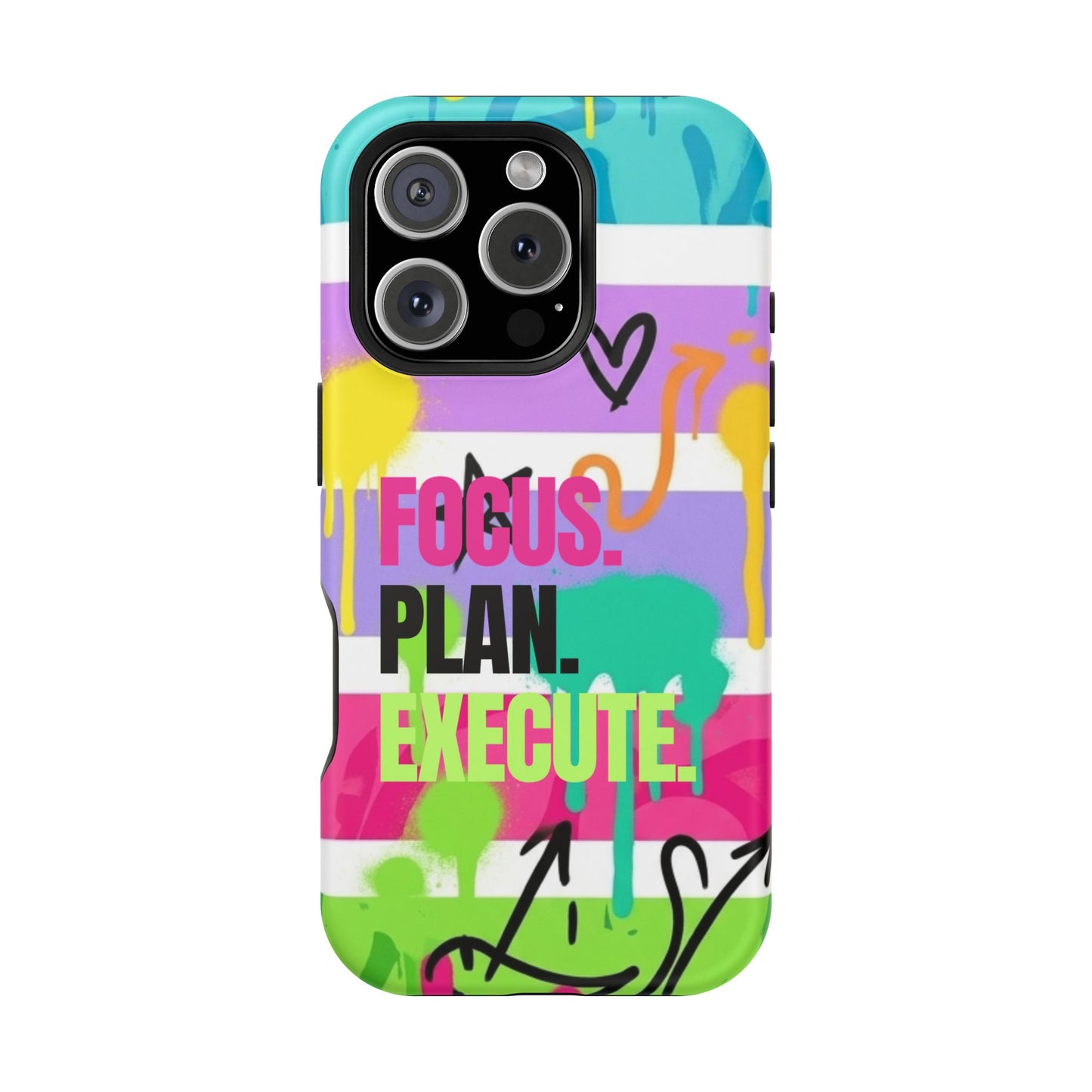 Focus. Plan. Execute. Motivational Phone Case — Magnetic Impact-Resistant