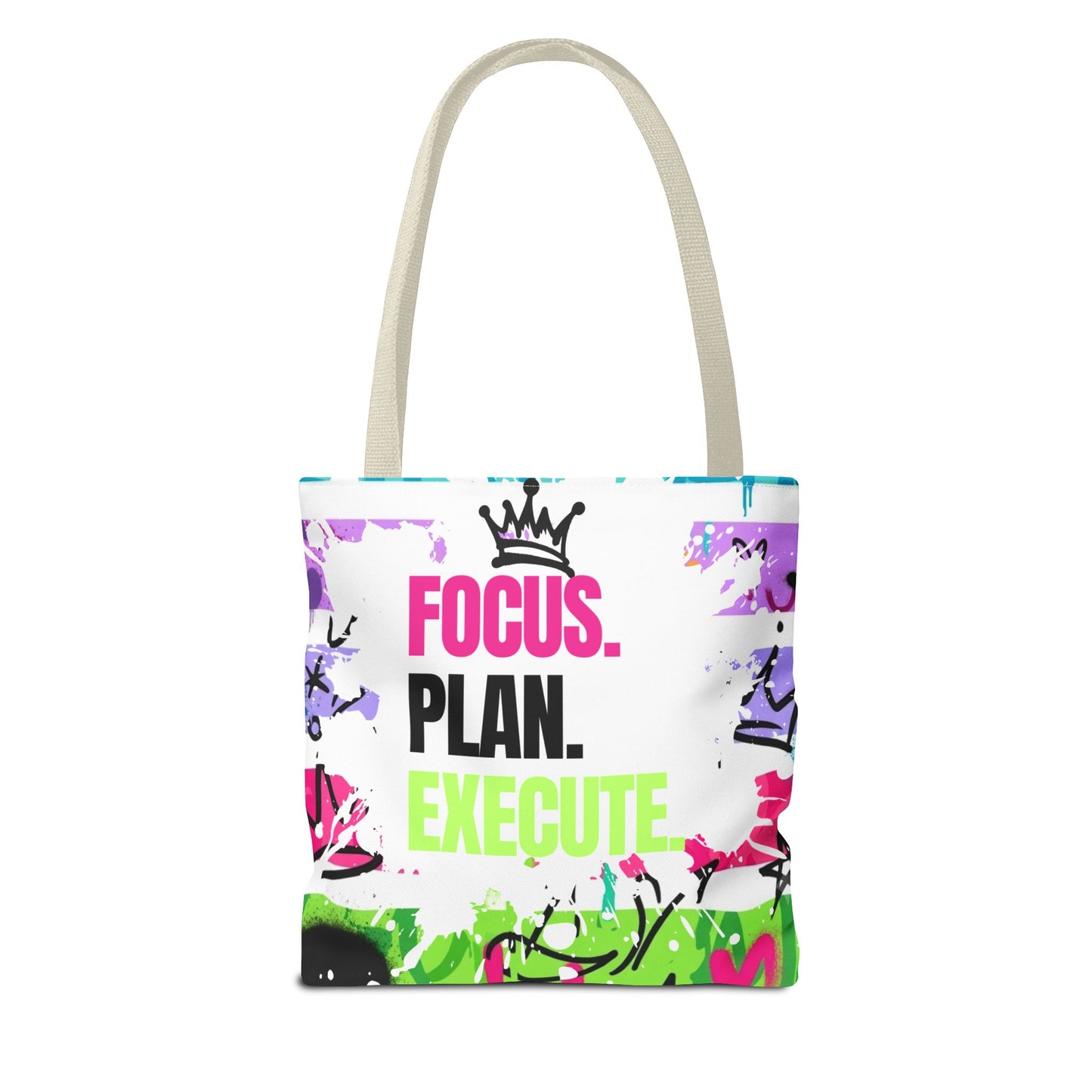 Focus. Plan. Execute. Motivational Tote Bag