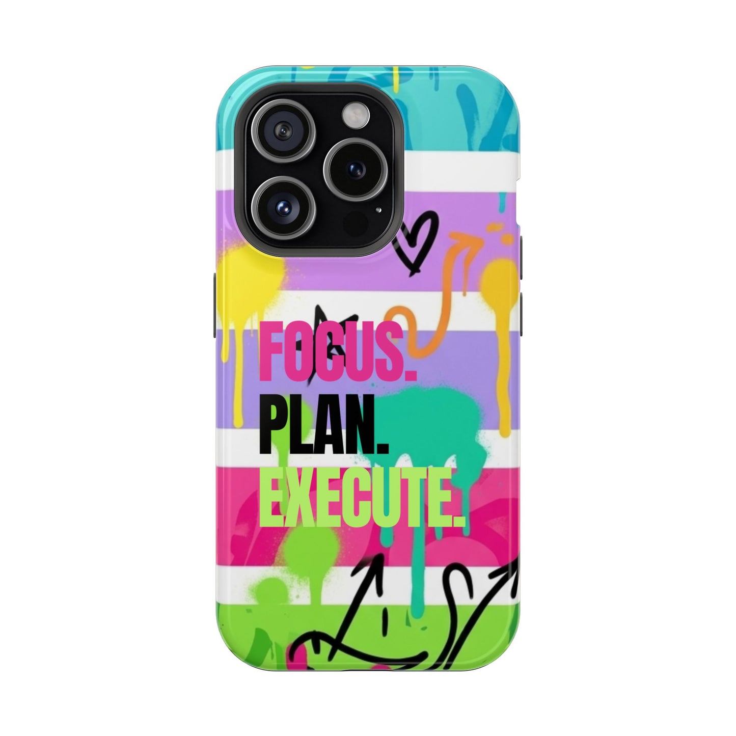 Focus. Plan. Execute. Motivational Phone Case — Magnetic Impact-Resistant
