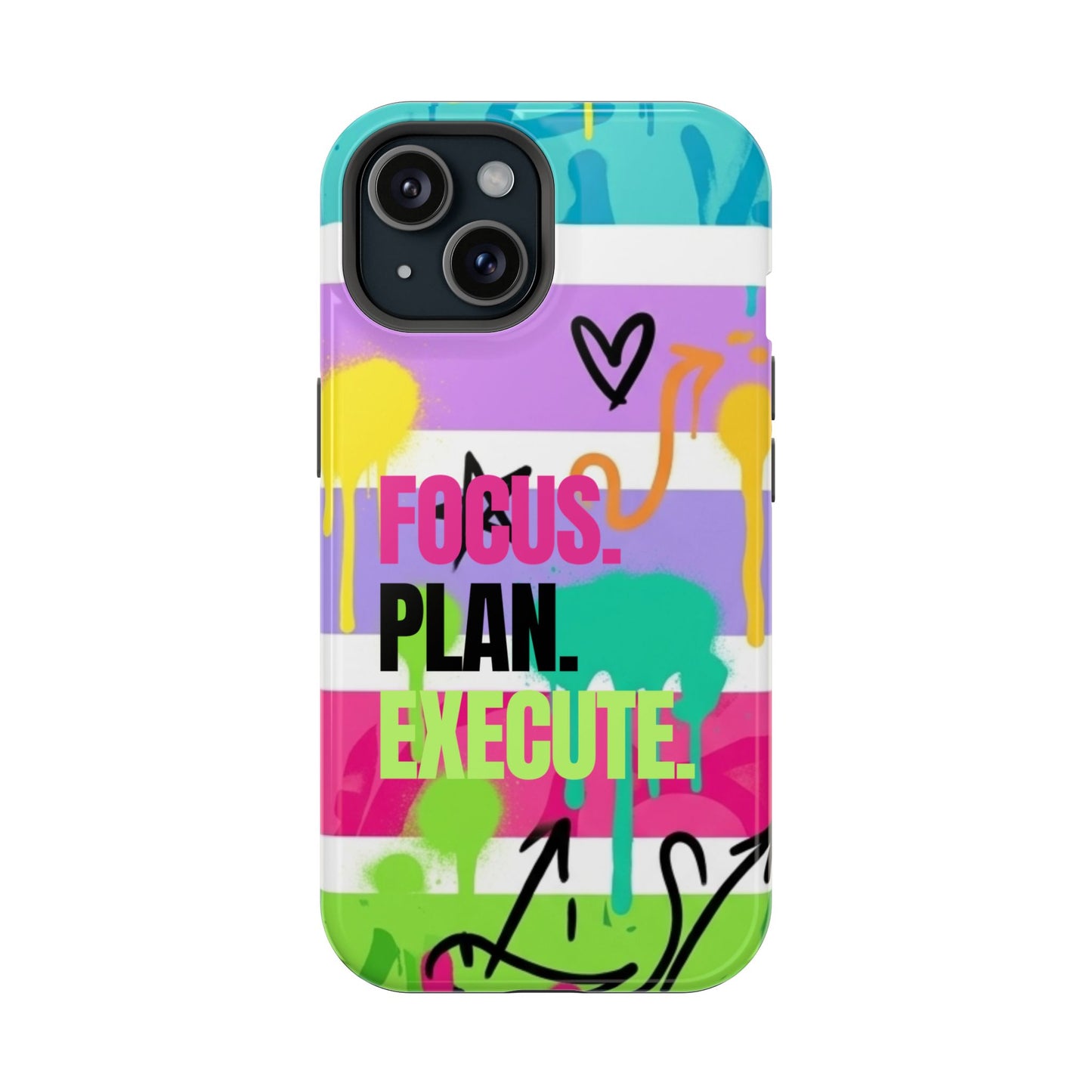 Focus. Plan. Execute. Motivational Phone Case — Magnetic Impact-Resistant