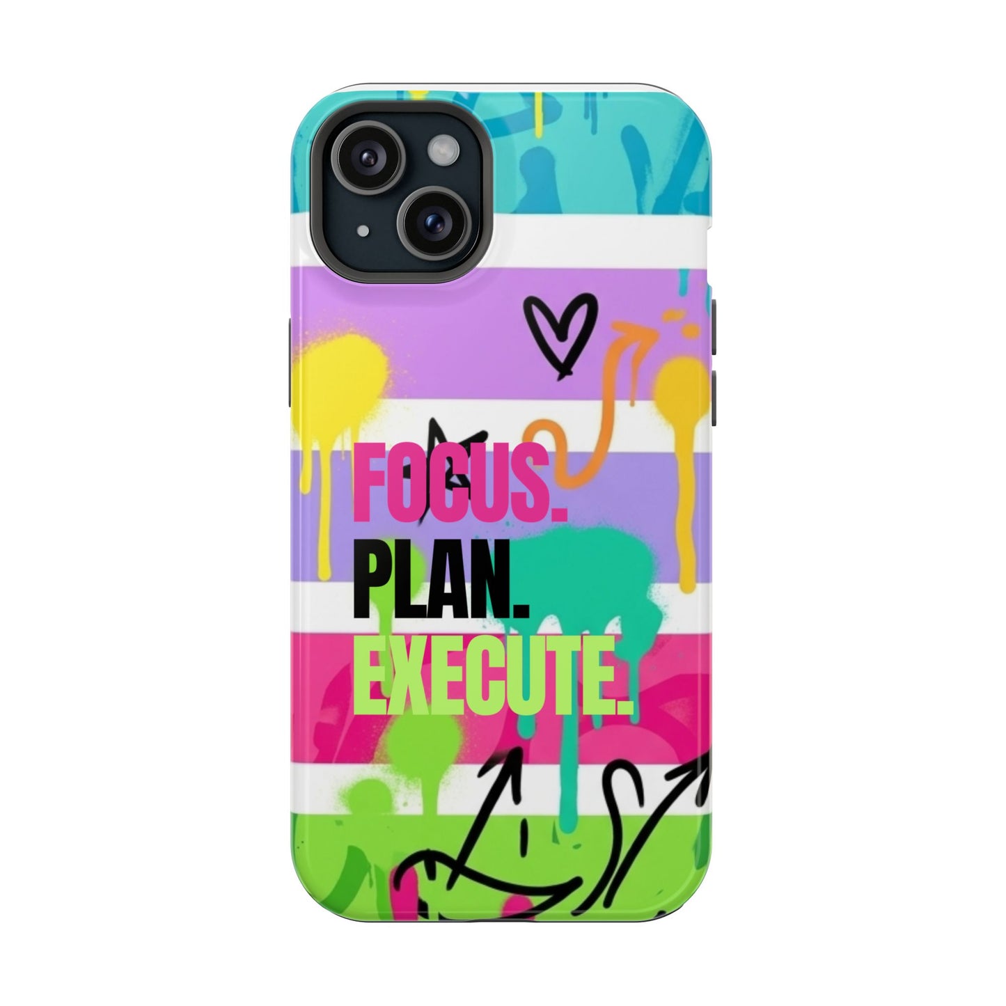 Focus. Plan. Execute. Motivational Phone Case — Magnetic Impact-Resistant