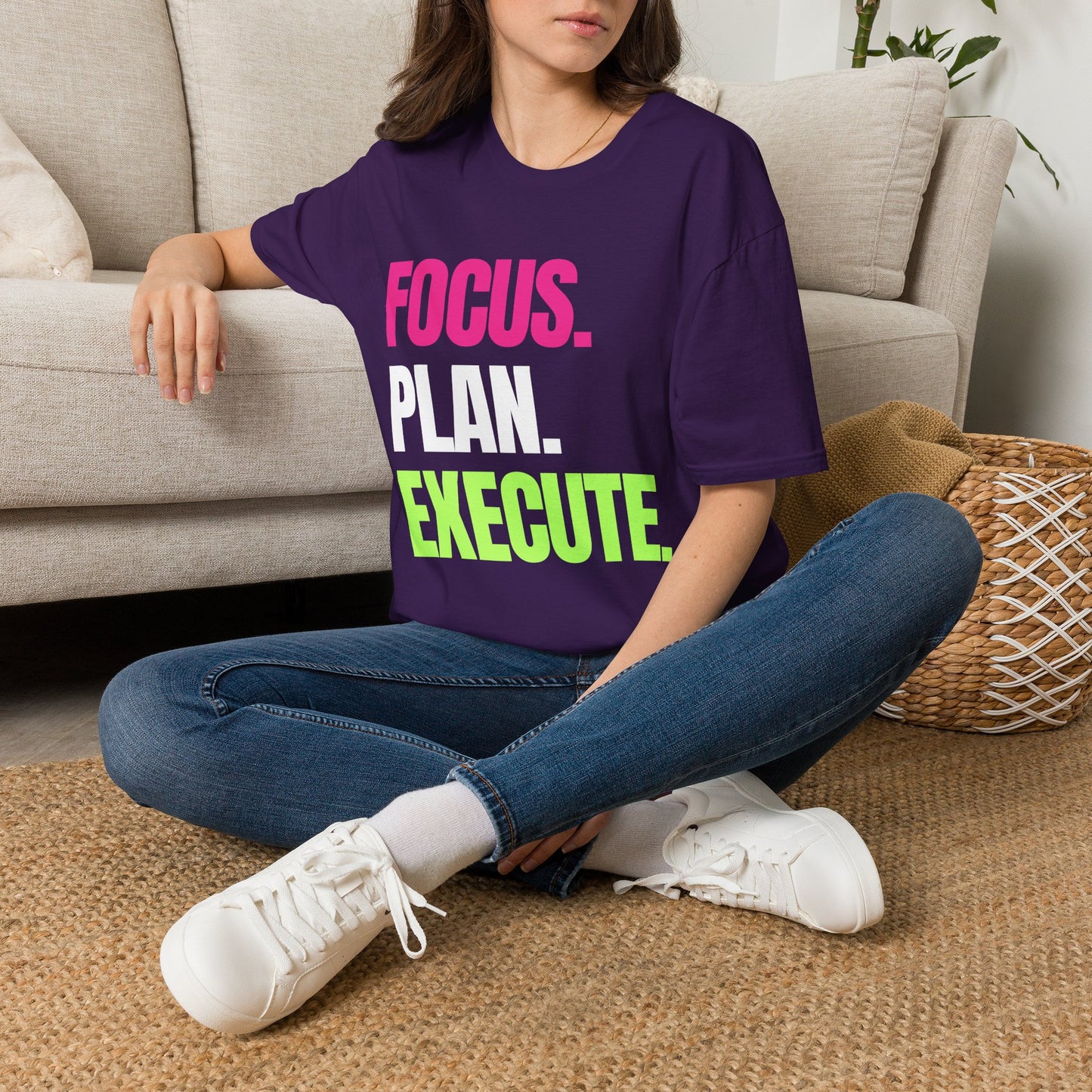 FOCUS. PLAN. EXECUTE. T-Shirt — Motivational Graphic Tee for Productivity & Goal Setting