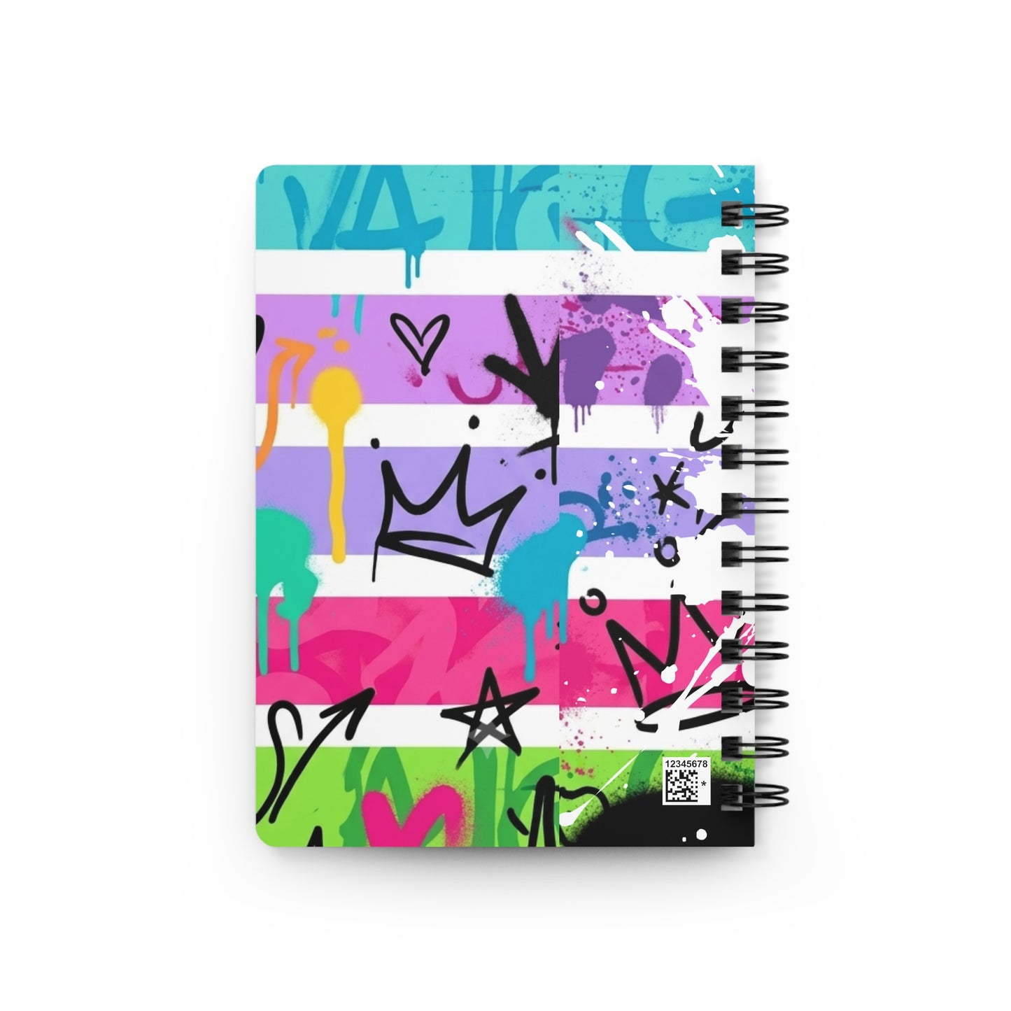 Focus. Plan. Execute. Spiral Journal — Colorful Graffiti Productivity Notebook