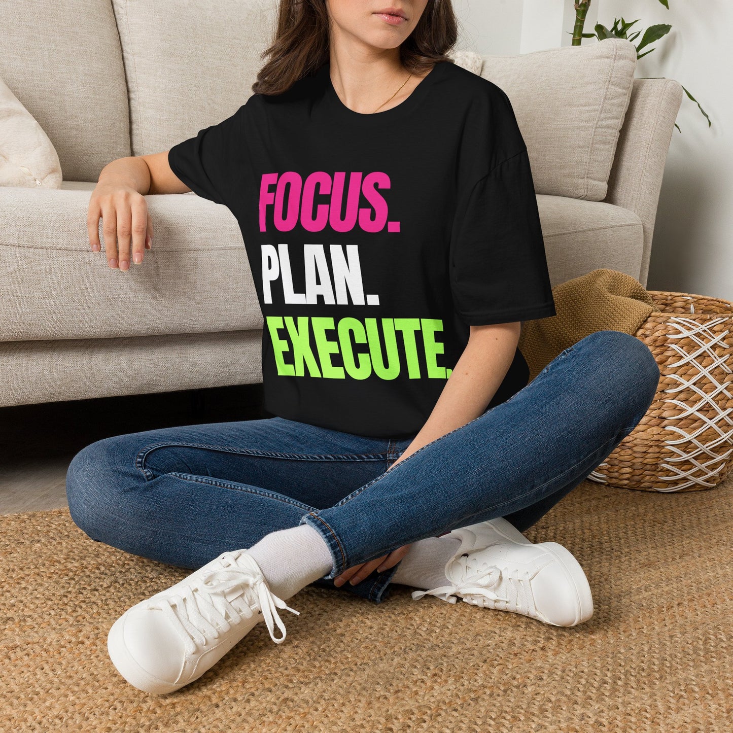 FOCUS. PLAN. EXECUTE. T-Shirt — Motivational Graphic Tee for Productivity & Goal Setting