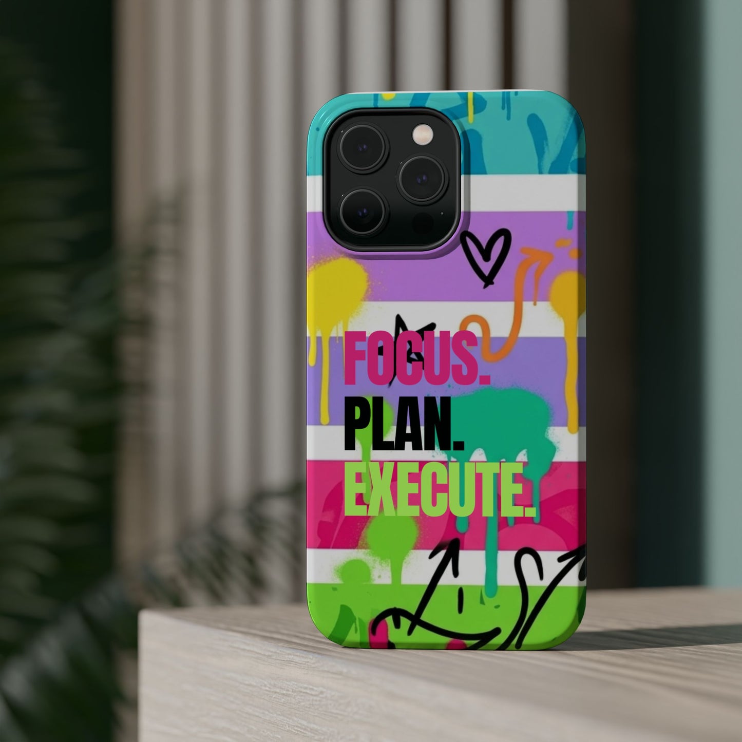 Focus. Plan. Execute. Motivational Phone Case — Magnetic Impact-Resistant