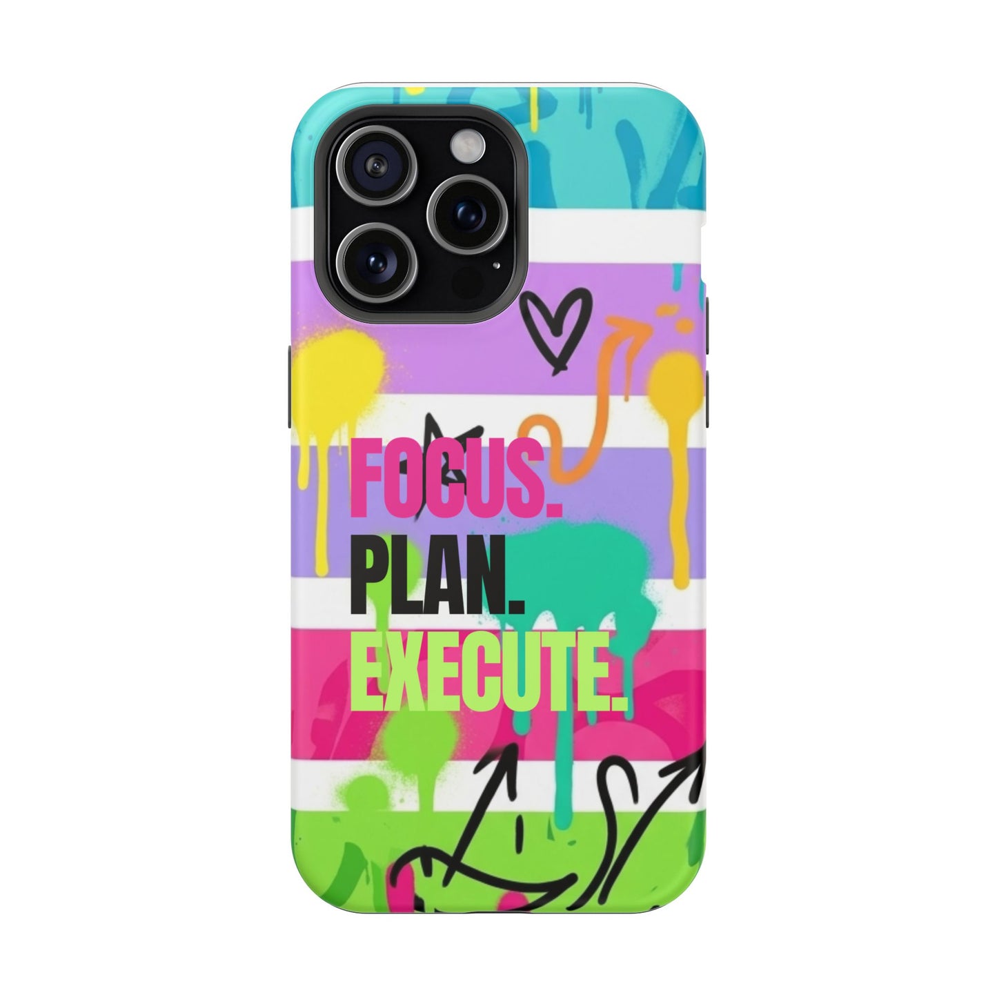 Focus. Plan. Execute. Motivational Phone Case — Magnetic Impact-Resistant