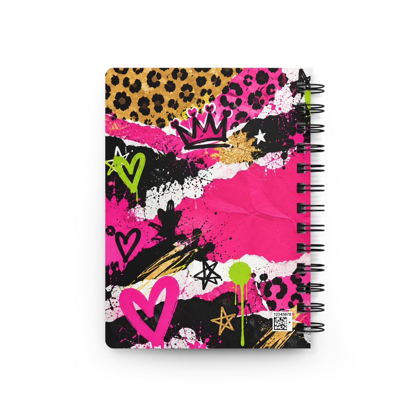 Get Up Sis! Spiral Journal — Motivational Afrocentric Notebook with Bold Neon Graffiti Design