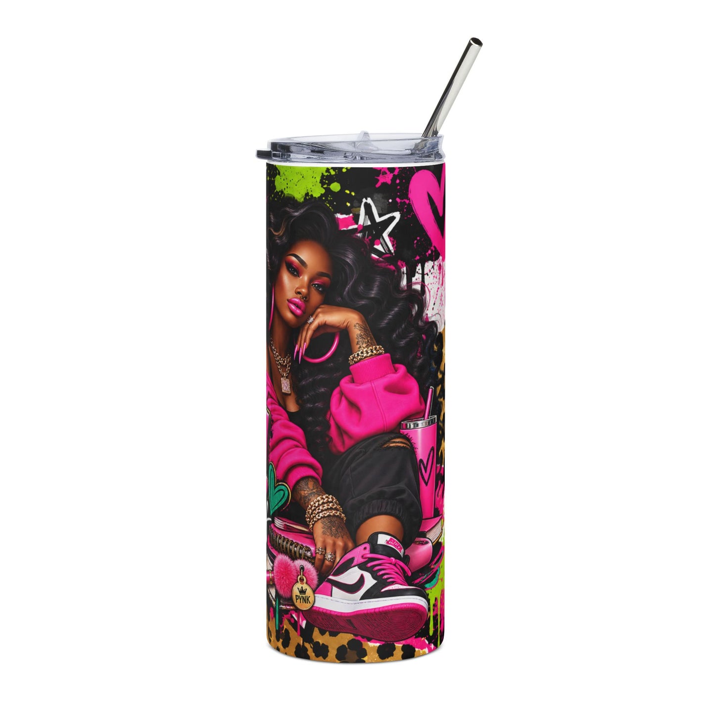 Get Up Sis! 20oz Stainless Tumbler — Motivational Afrocentric Graphic Travel Cup