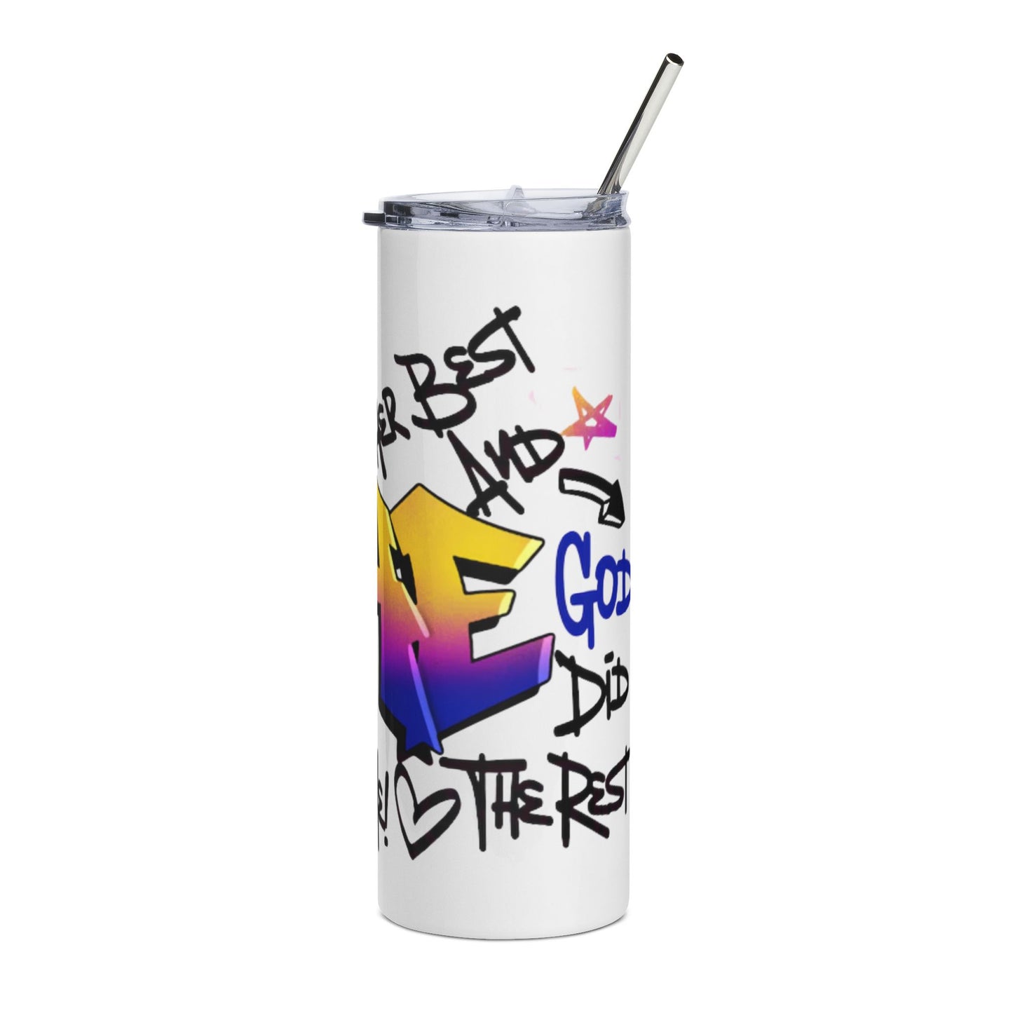 'She Is Me' Colorful Crown Design"-20oz Graffiti Stainless Tumbler