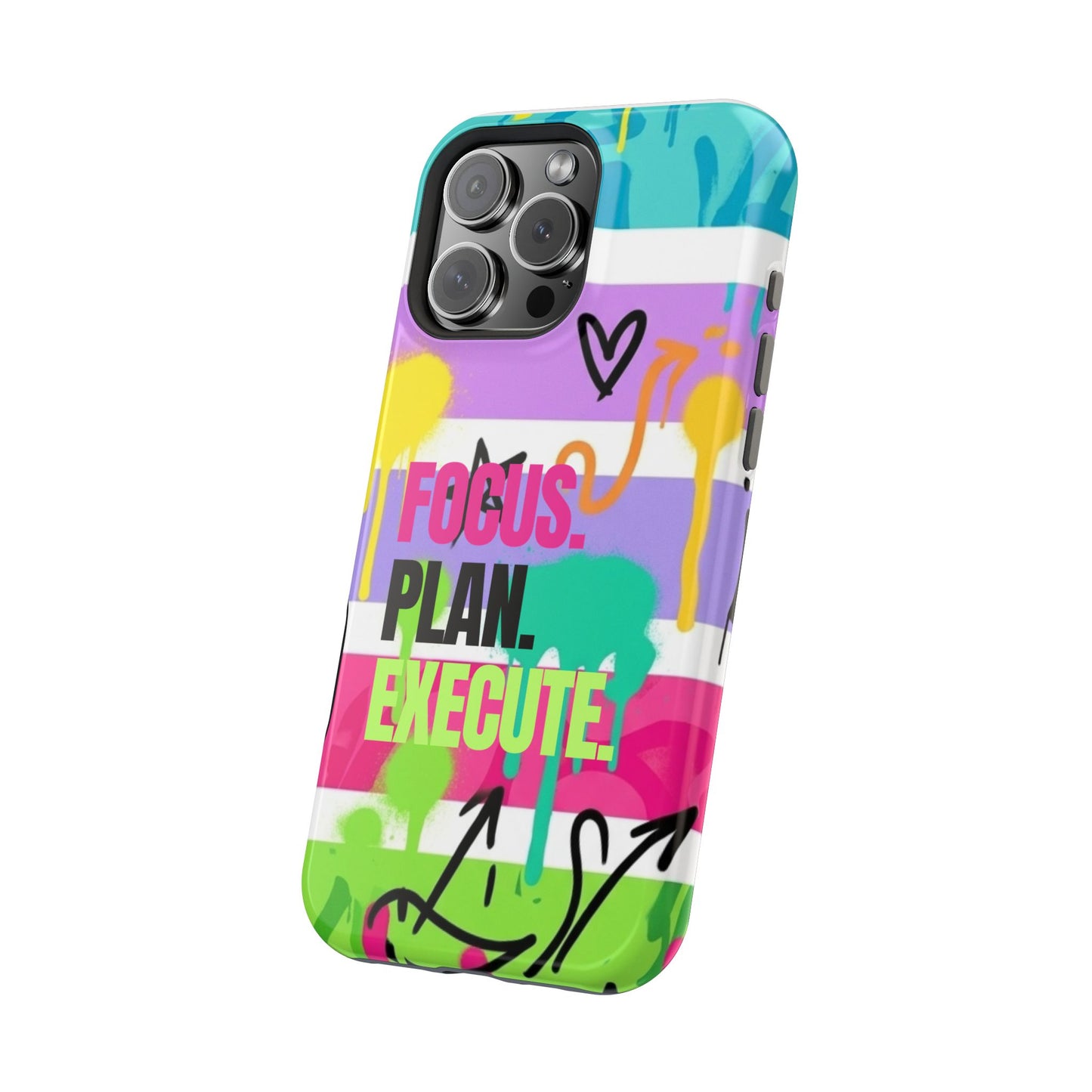 Focus. Plan. Execute. Motivational Phone Case — Magnetic Impact-Resistant