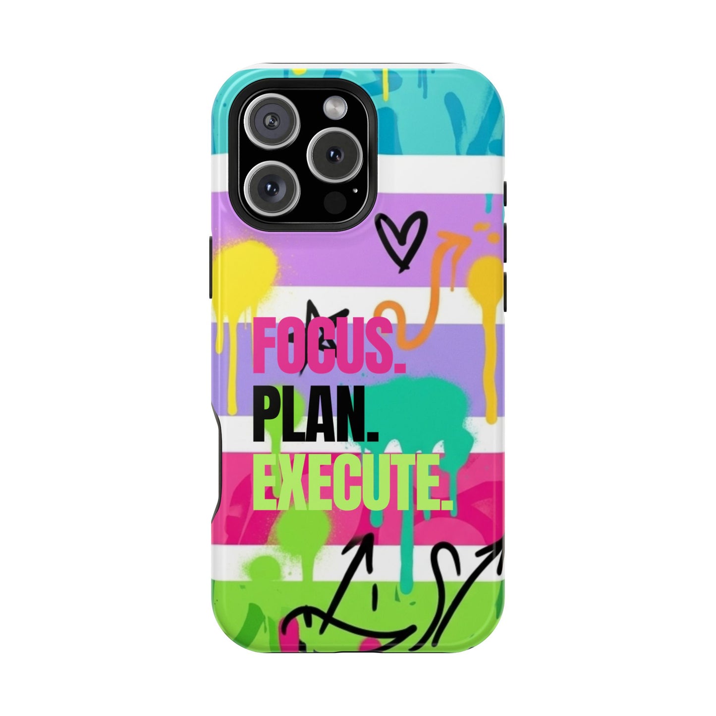 Focus. Plan. Execute. Motivational Phone Case — Magnetic Impact-Resistant