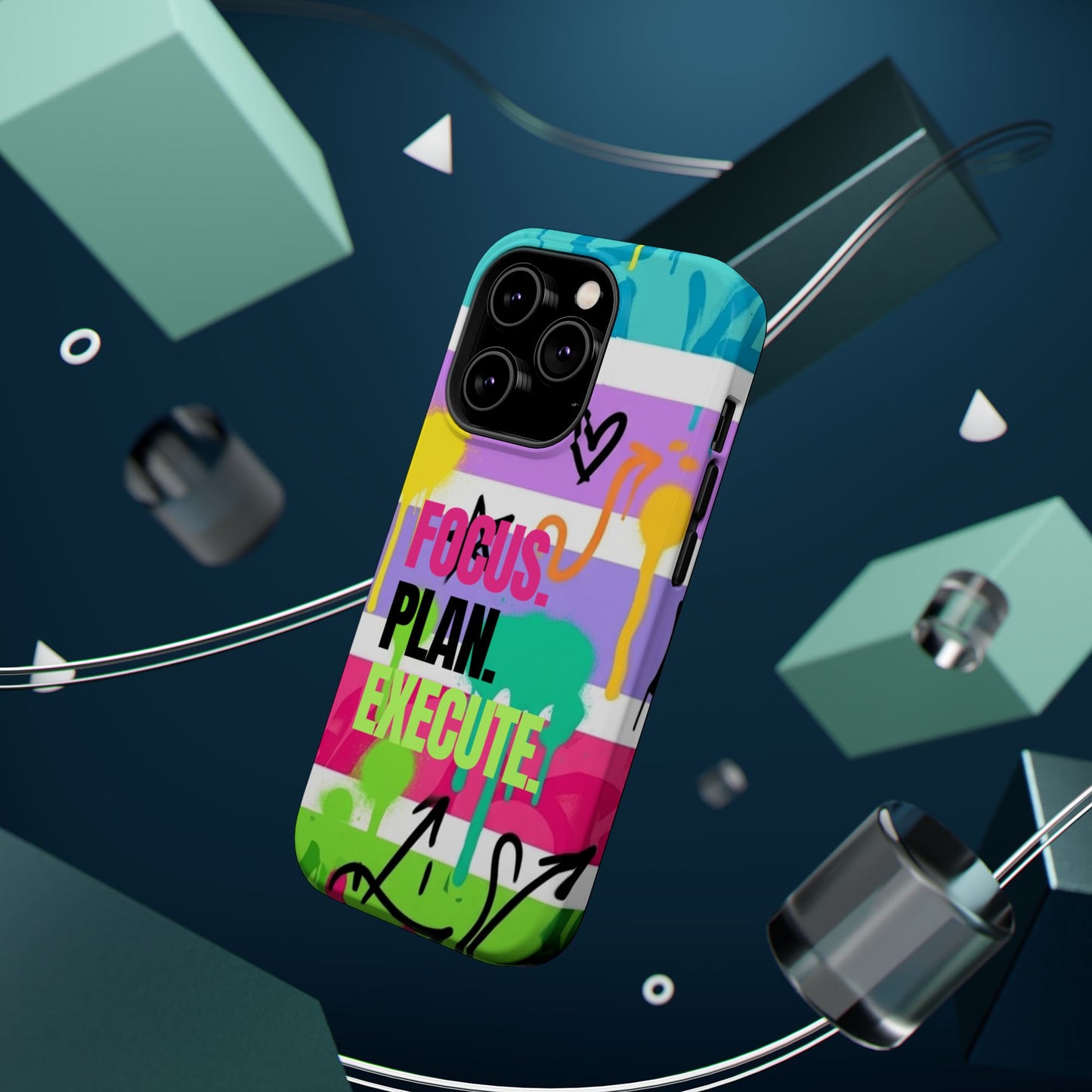 Focus. Plan. Execute. Motivational Phone Case — Magnetic Impact-Resistant