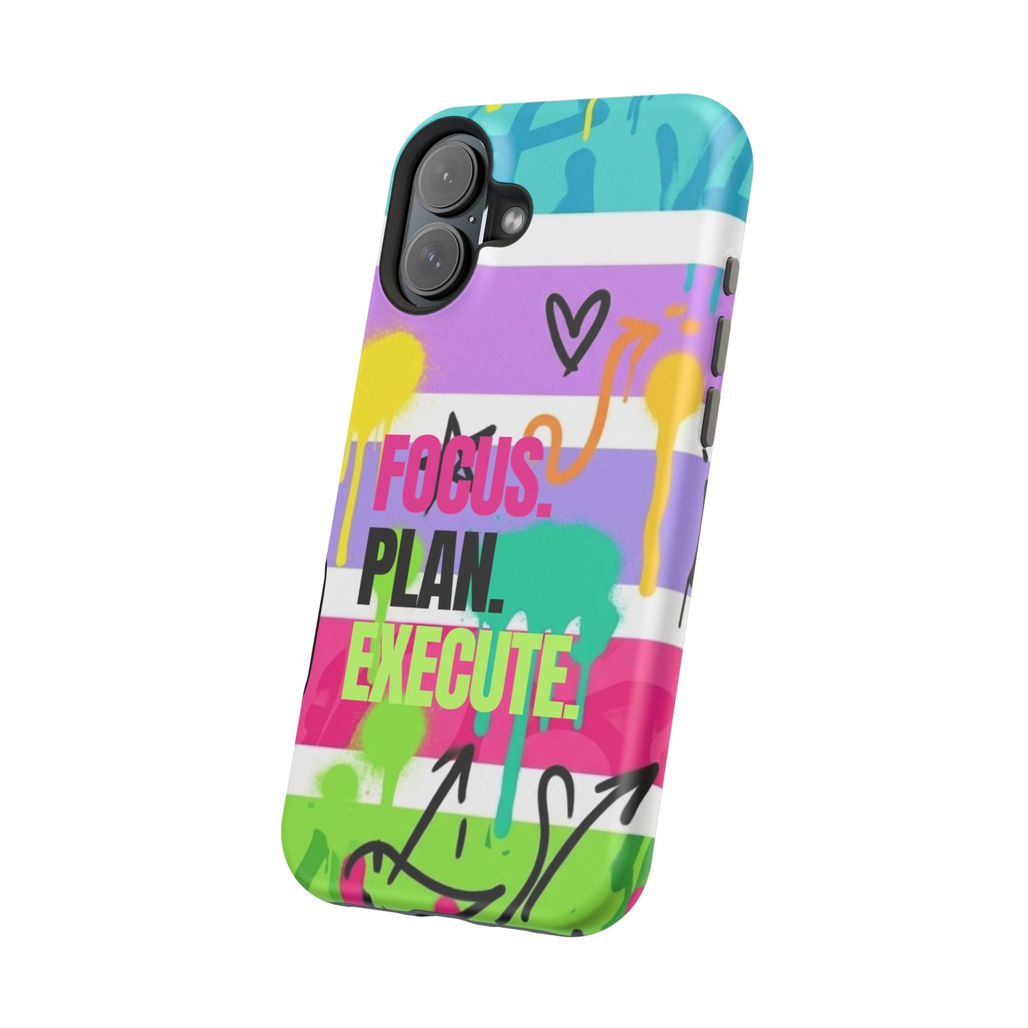 Focus. Plan. Execute. Motivational Phone Case — Magnetic Impact-Resistant