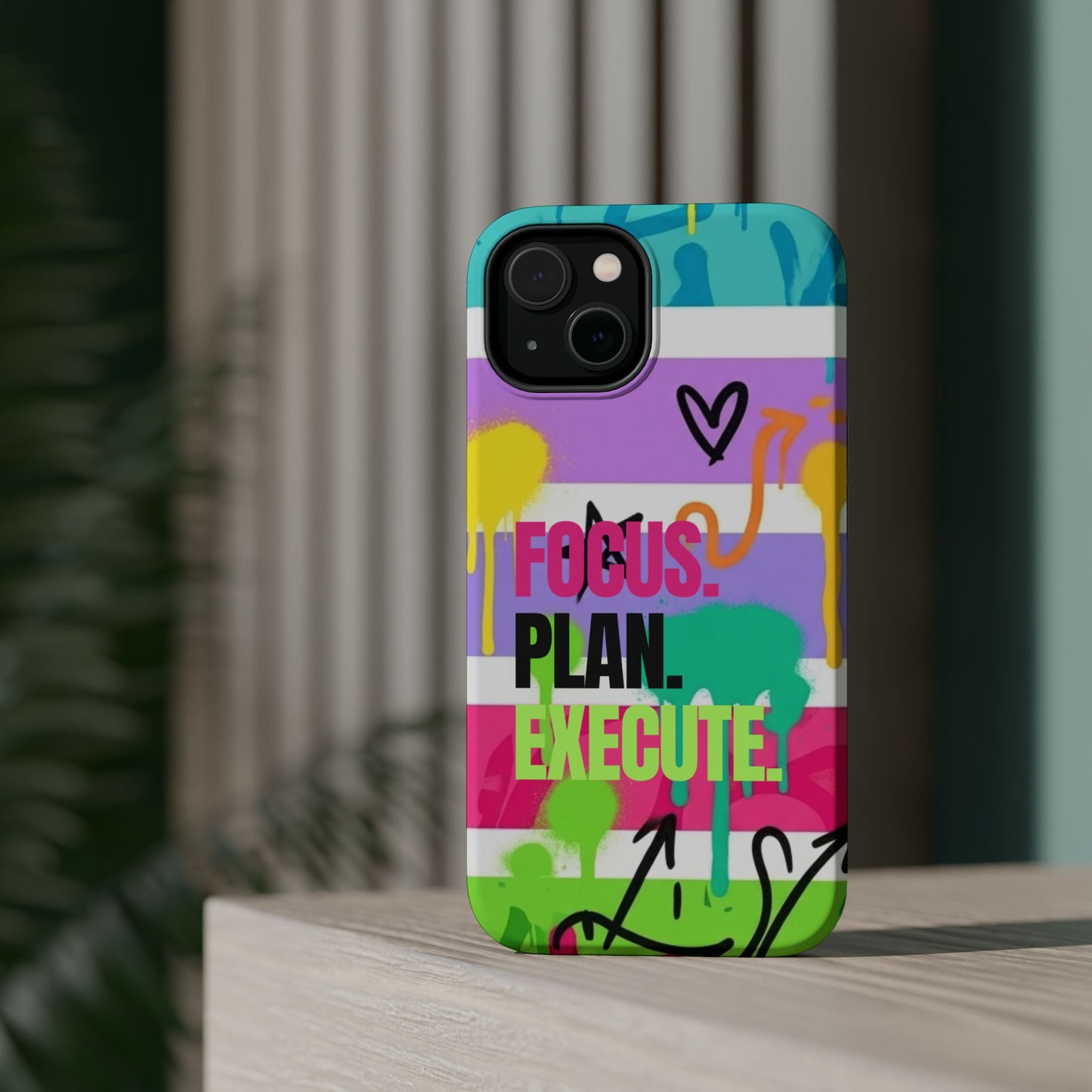 Focus. Plan. Execute. Motivational Phone Case — Magnetic Impact-Resistant