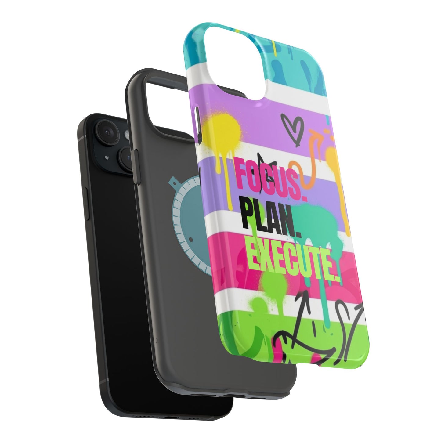 Focus. Plan. Execute. Motivational Phone Case — Magnetic Impact-Resistant