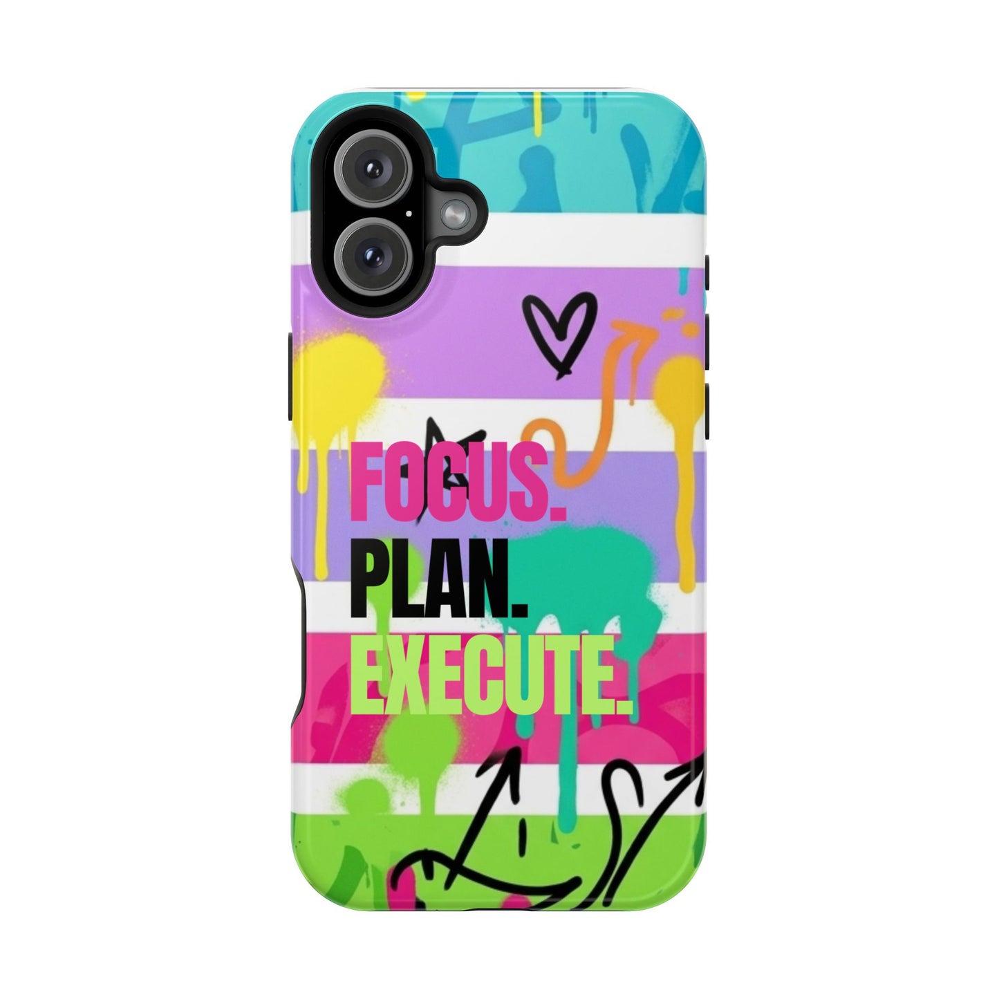 Focus. Plan. Execute. Motivational Phone Case — Magnetic Impact-Resistant