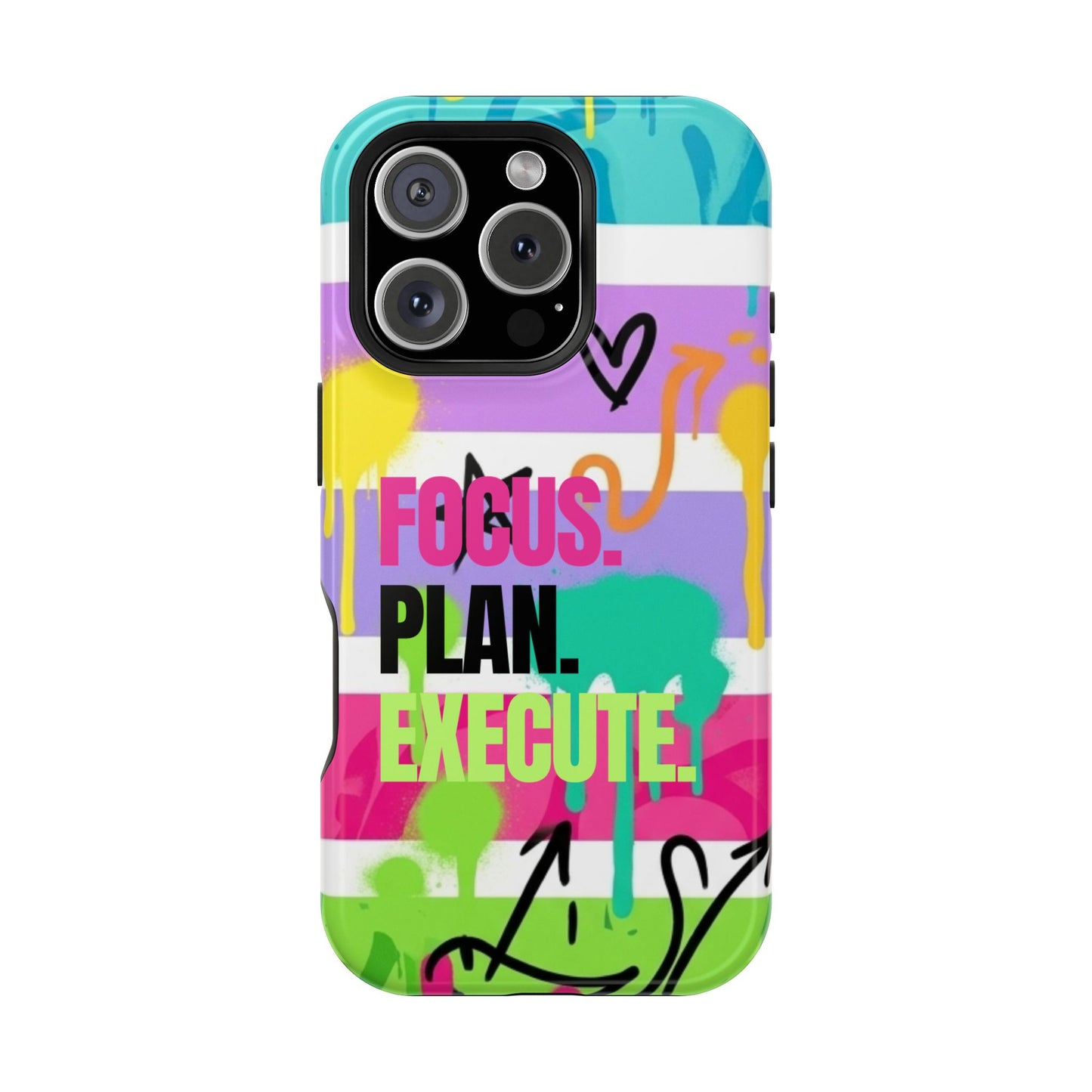 Focus. Plan. Execute. Motivational Phone Case — Magnetic Impact-Resistant