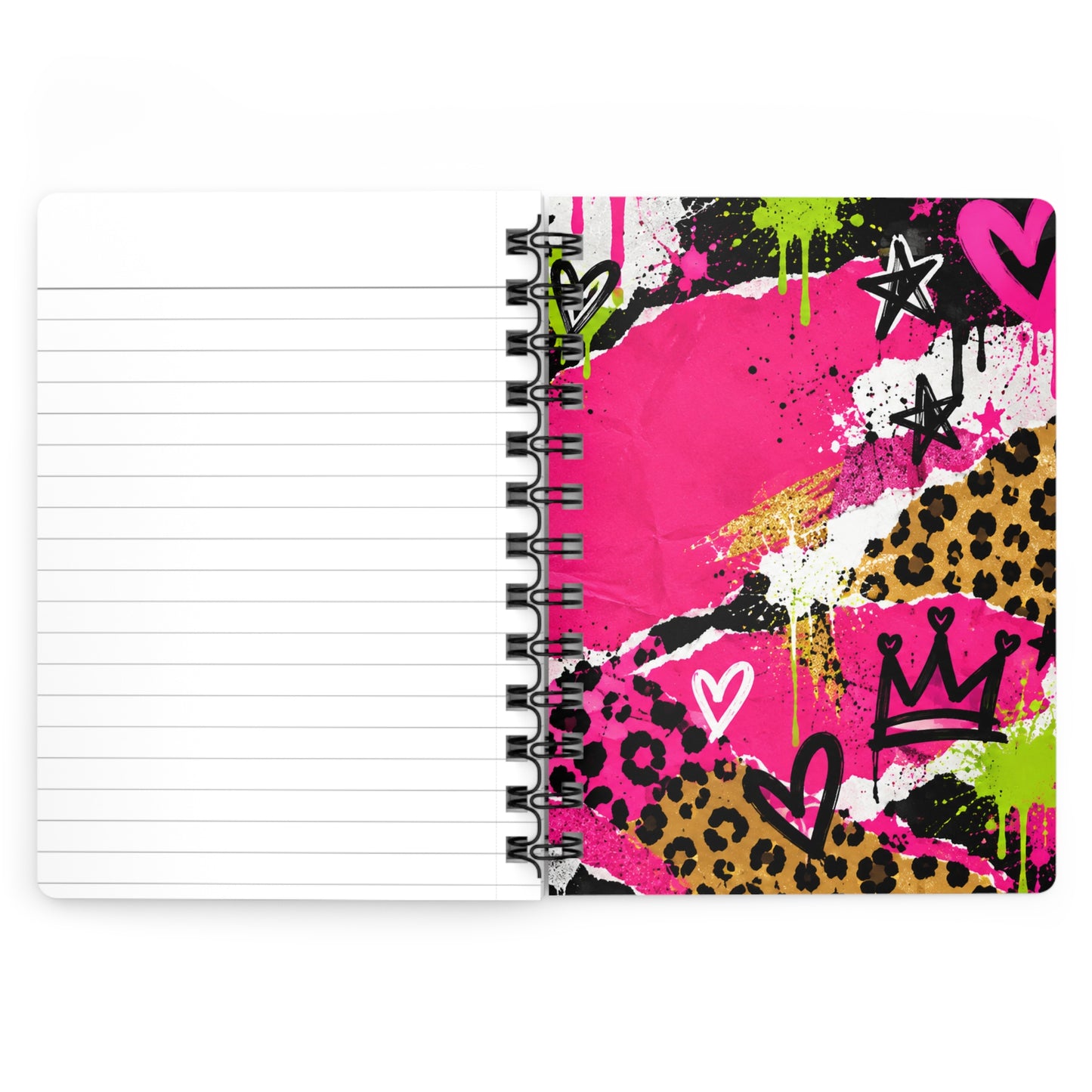 Get Up Sis! Spiral Journal — Motivational Afrocentric Notebook with Bold Neon Graffiti Design