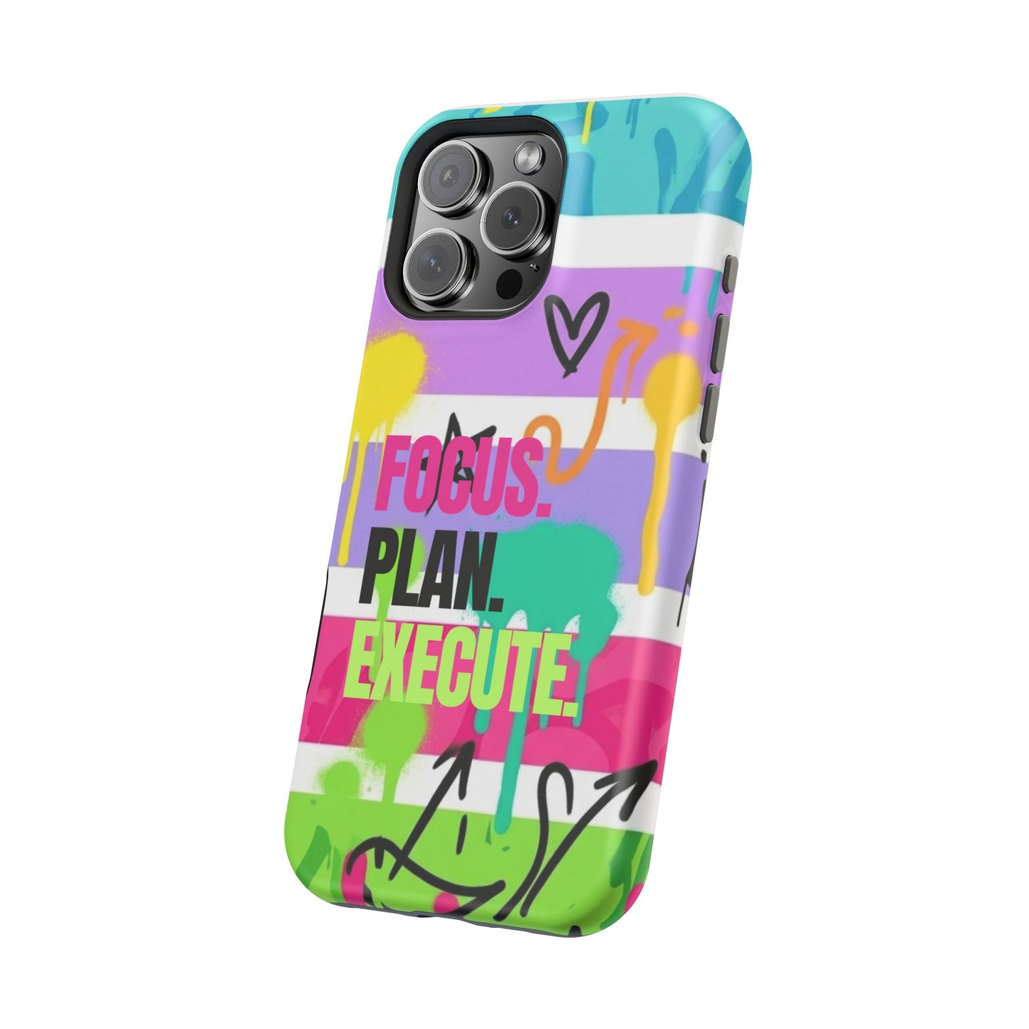Focus. Plan. Execute. Motivational Phone Case — Magnetic Impact-Resistant