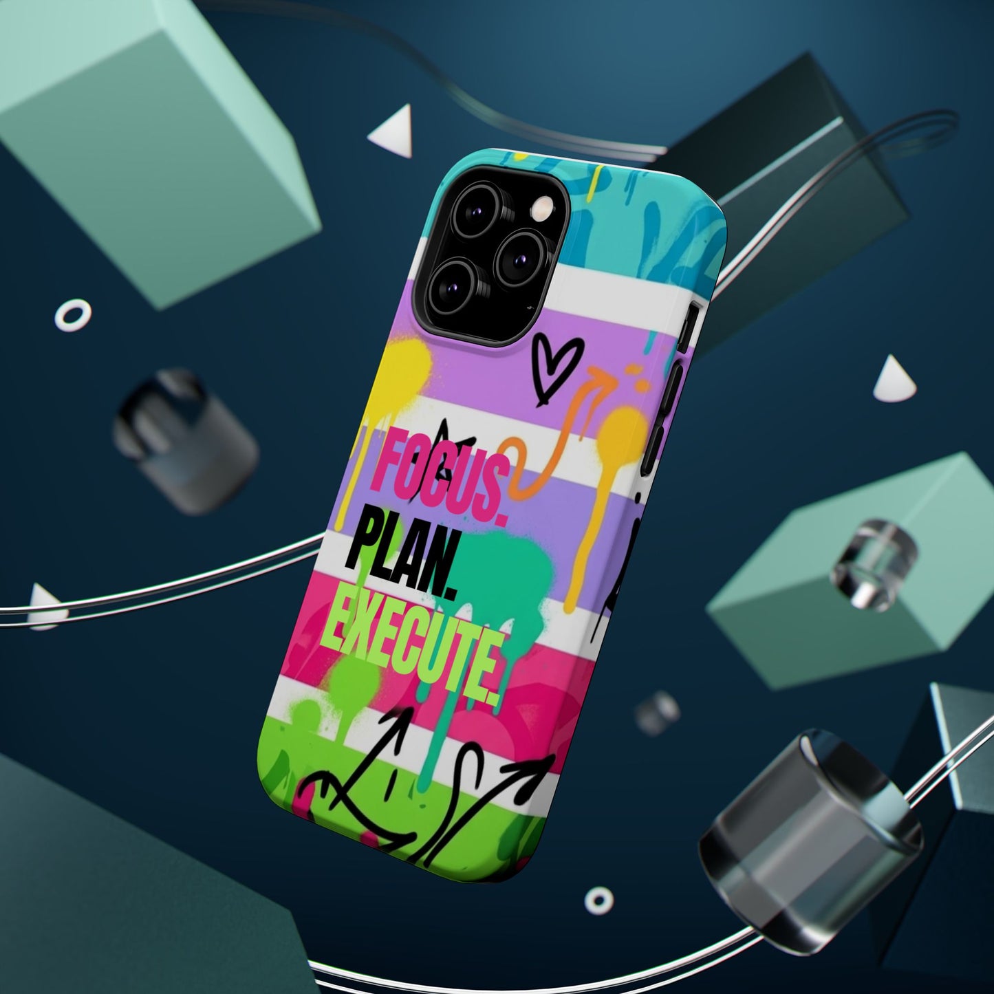 Focus. Plan. Execute. Motivational Phone Case — Magnetic Impact-Resistant