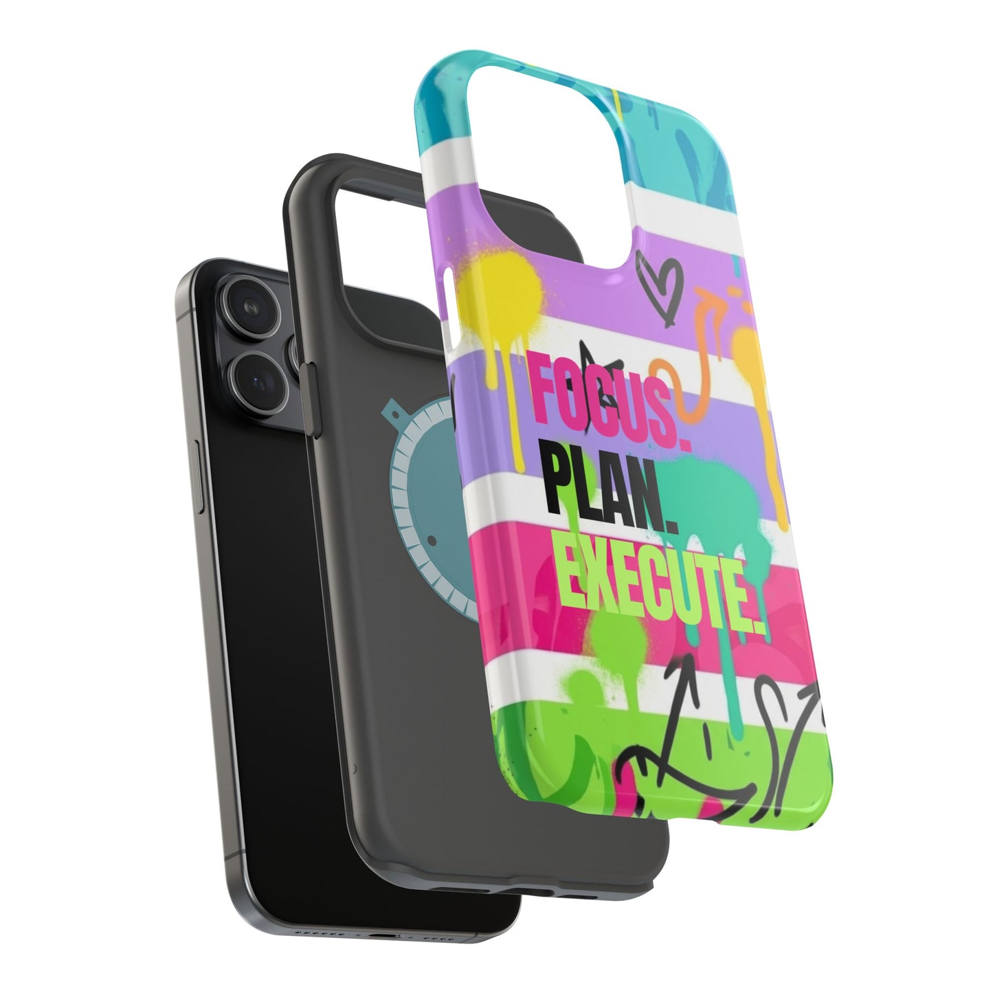 Focus. Plan. Execute. Motivational Phone Case — Magnetic Impact-Resistant