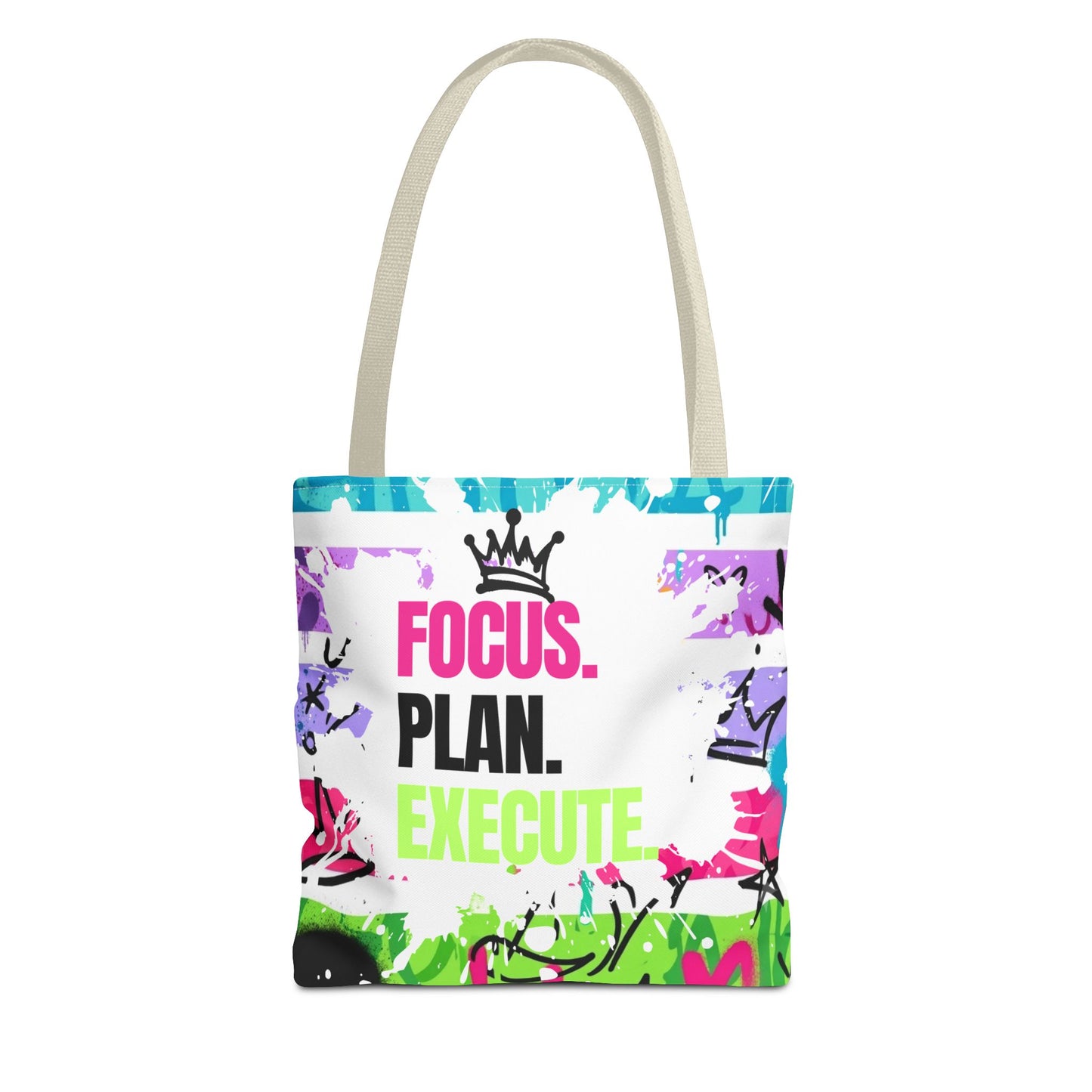 Focus. Plan. Execute. Motivational Tote Bag