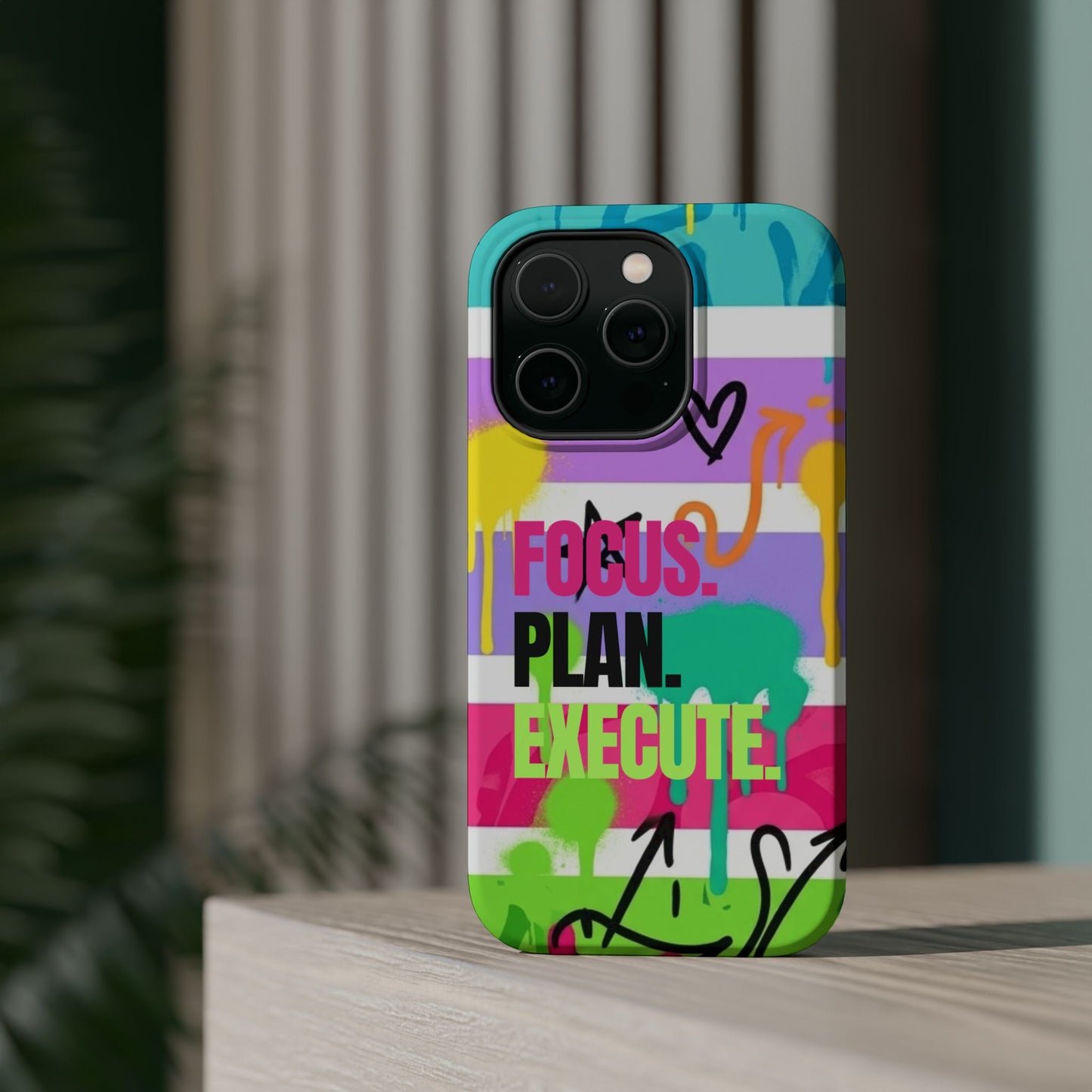 Focus. Plan. Execute. Motivational Phone Case — Magnetic Impact-Resistant