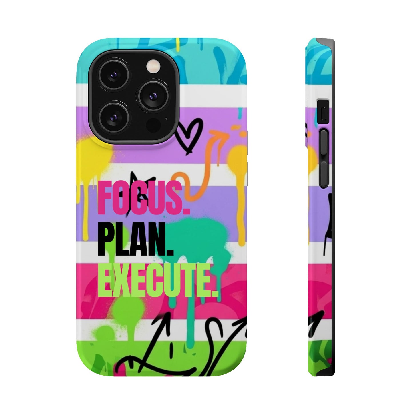 Focus. Plan. Execute. Motivational Phone Case — Magnetic Impact-Resistant