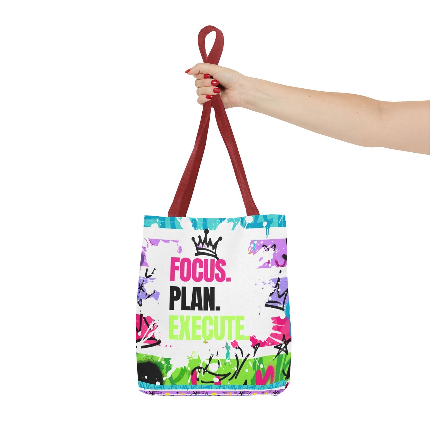Focus. Plan. Execute. Motivational Tote Bag