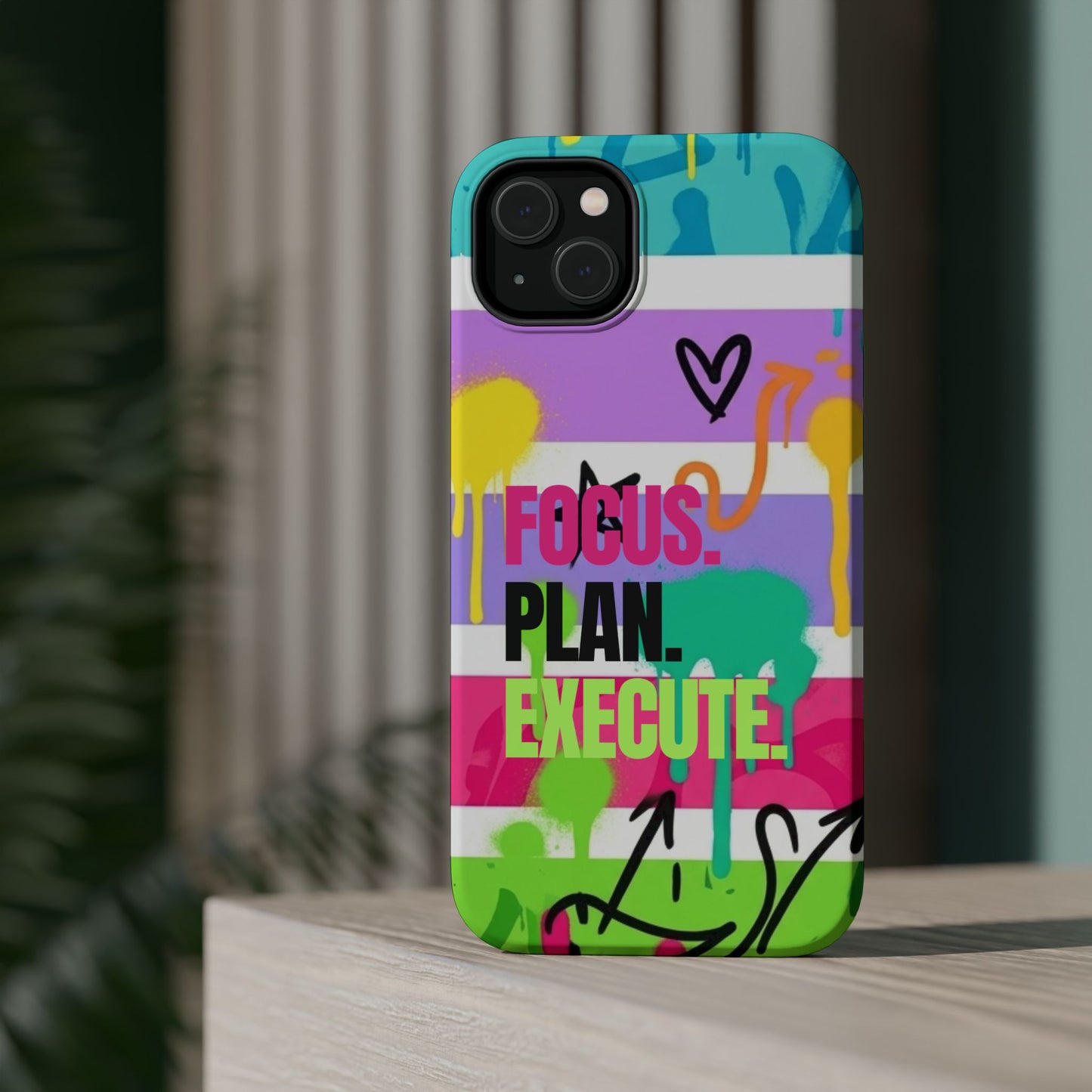 Focus. Plan. Execute. Motivational Phone Case — Magnetic Impact-Resistant