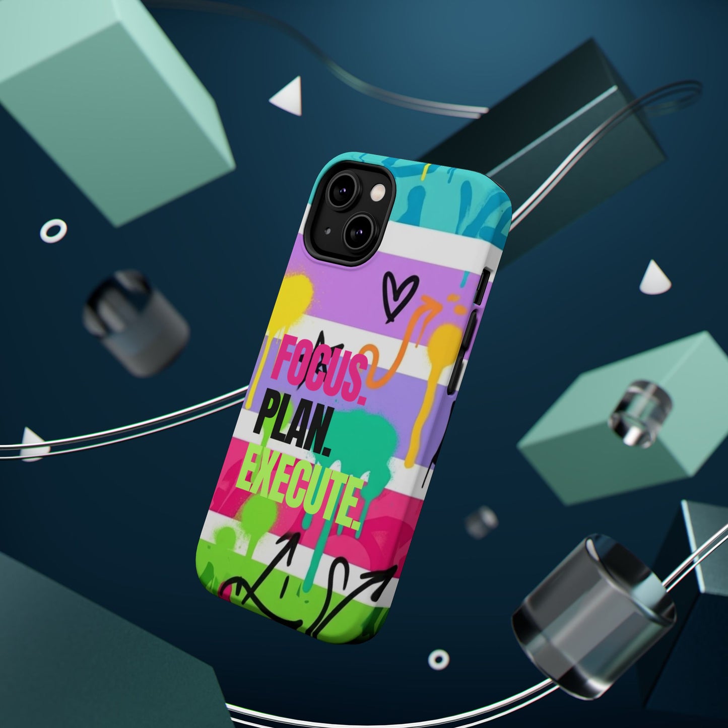 Focus. Plan. Execute. Motivational Phone Case — Magnetic Impact-Resistant