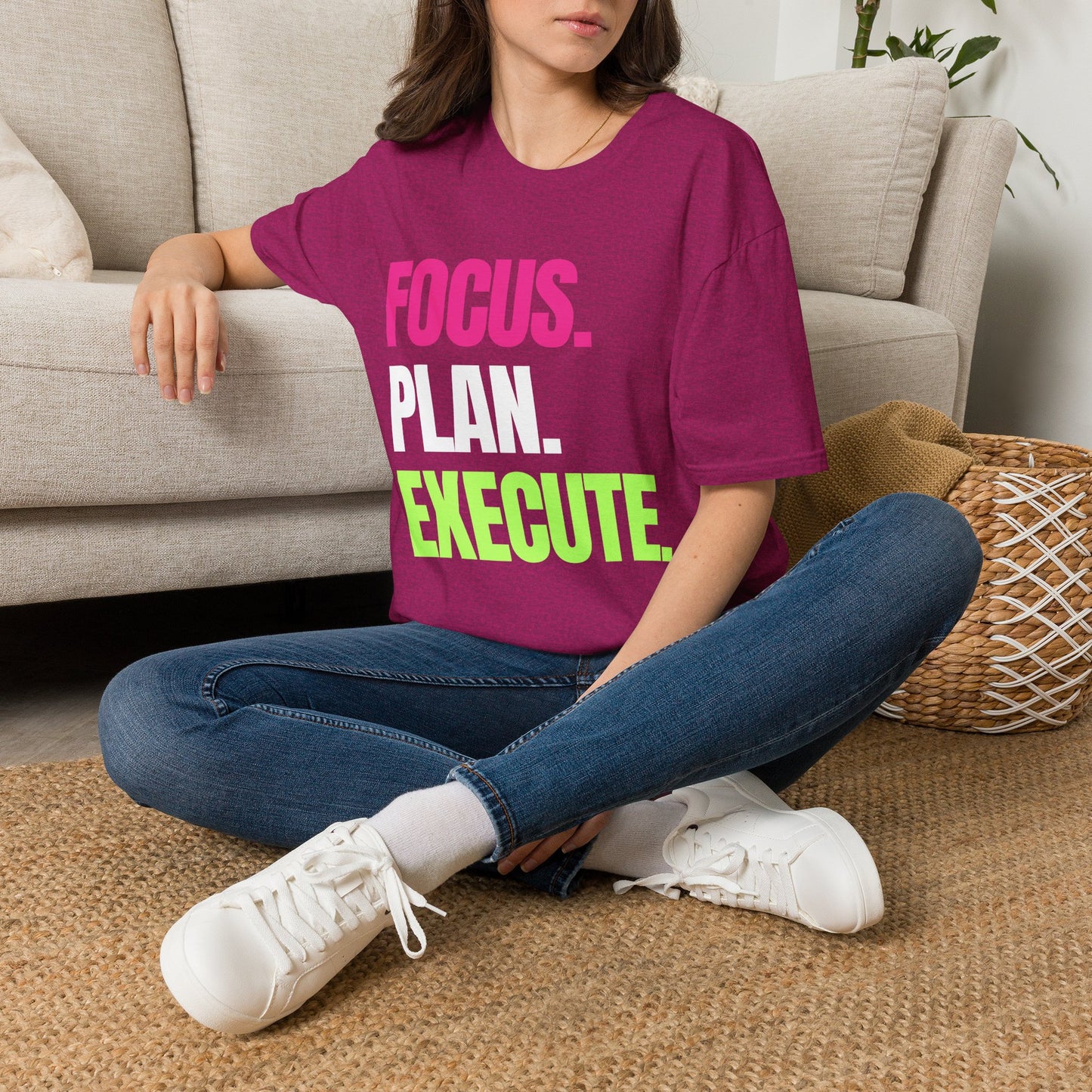 FOCUS. PLAN. EXECUTE. T-Shirt — Motivational Graphic Tee for Productivity & Goal Setting