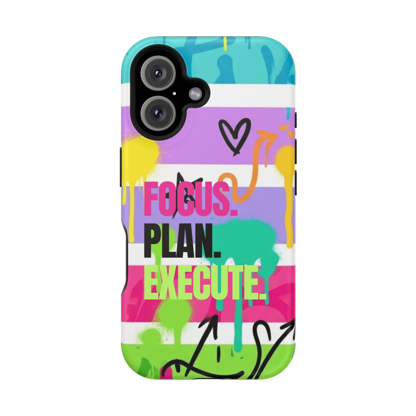 Focus. Plan. Execute. Motivational Phone Case — Magnetic Impact-Resistant
